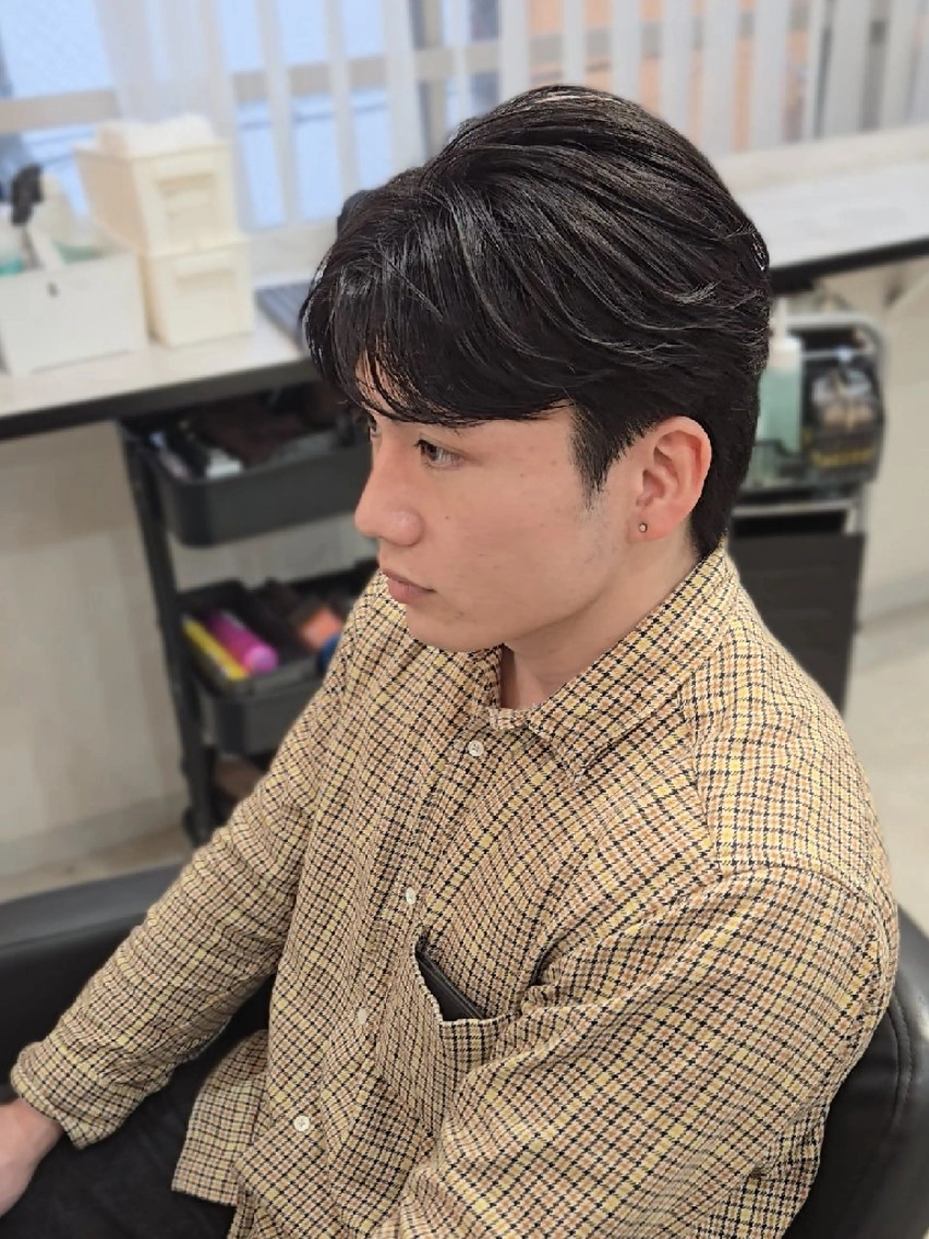 メンズ ミディアム センターパート メンズ韓国風 韓国風ヘア カット ヘアセット Lapis 名古屋駅前店所属・LEN名古屋/パーマ メンズ特化美容師のヘアスタイル