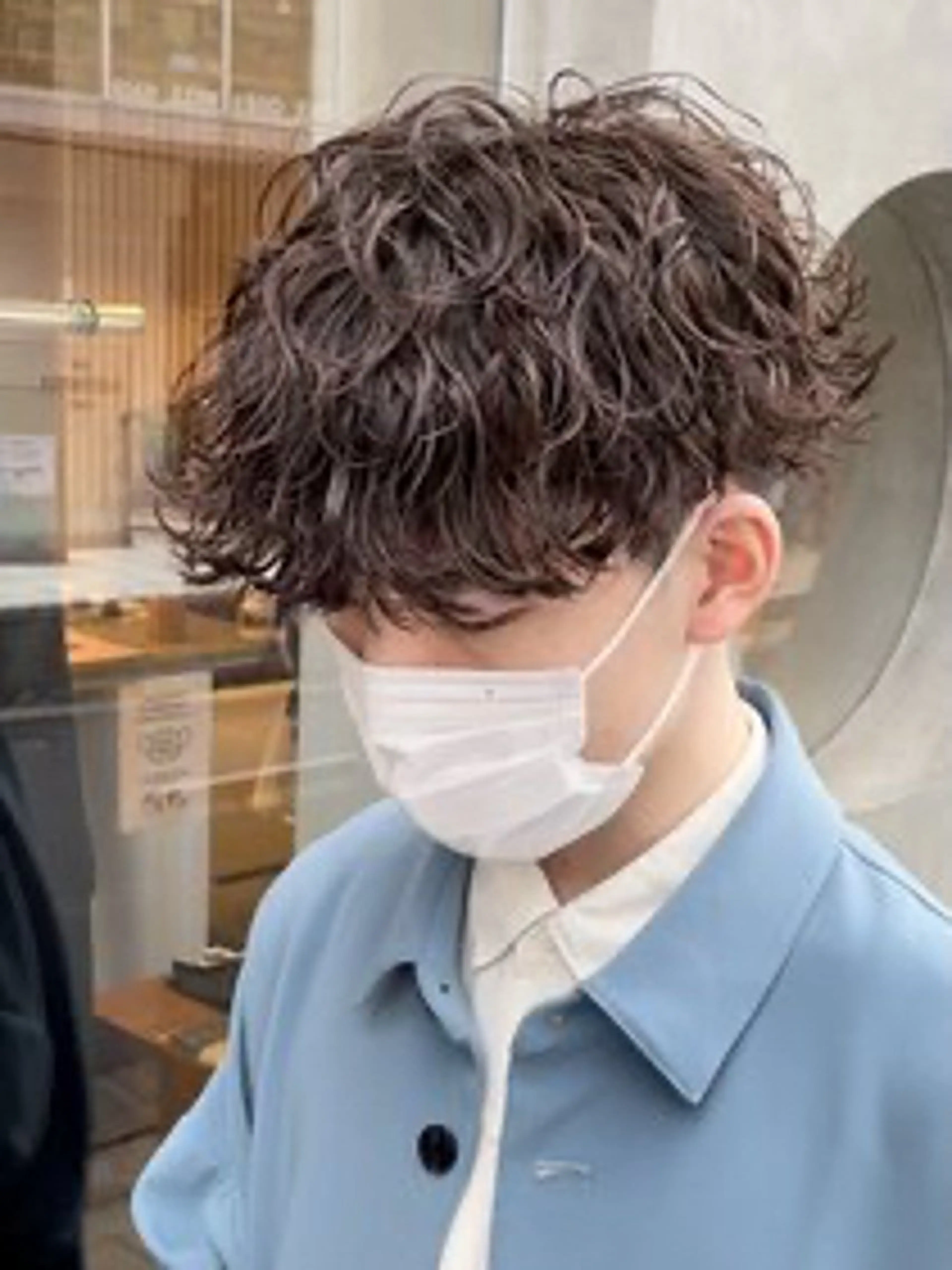 セミロング パーマ メンズ メンズパーマ 波巻きパーマ セミロングパーマ カット パーマ fifth 渡部竜馬のヘアスタイル