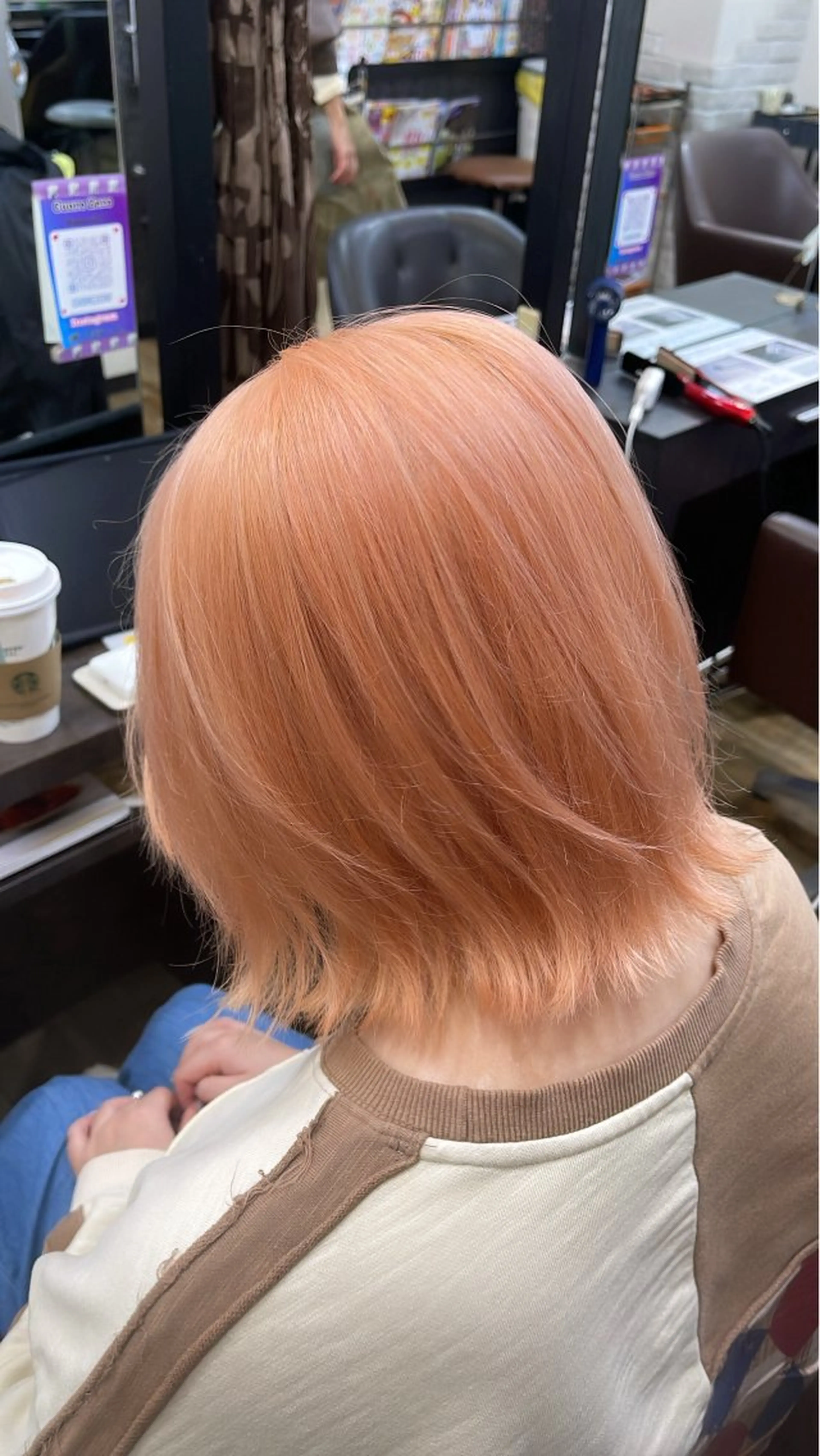 ショート カラー オレンジ ヘアカラー トリートメント ブリーチカラー /名駅/楓のヘアスタイル