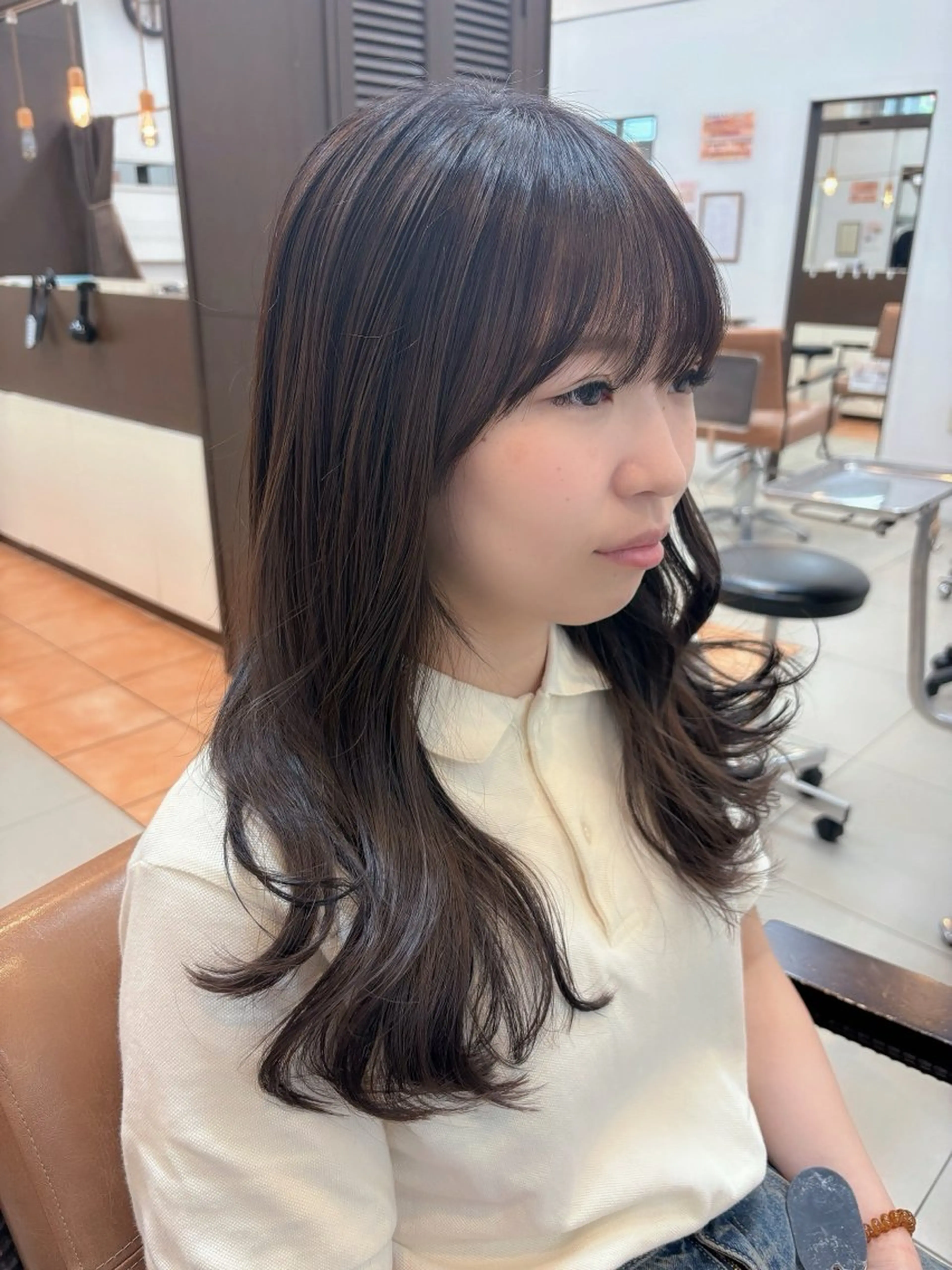 ミディアム カラー ブラウンカラー 髪質改善 カット ヘアカラー トリートメント 頭皮×髪質改善 ミディアム🔹中村のヘアスタイル
