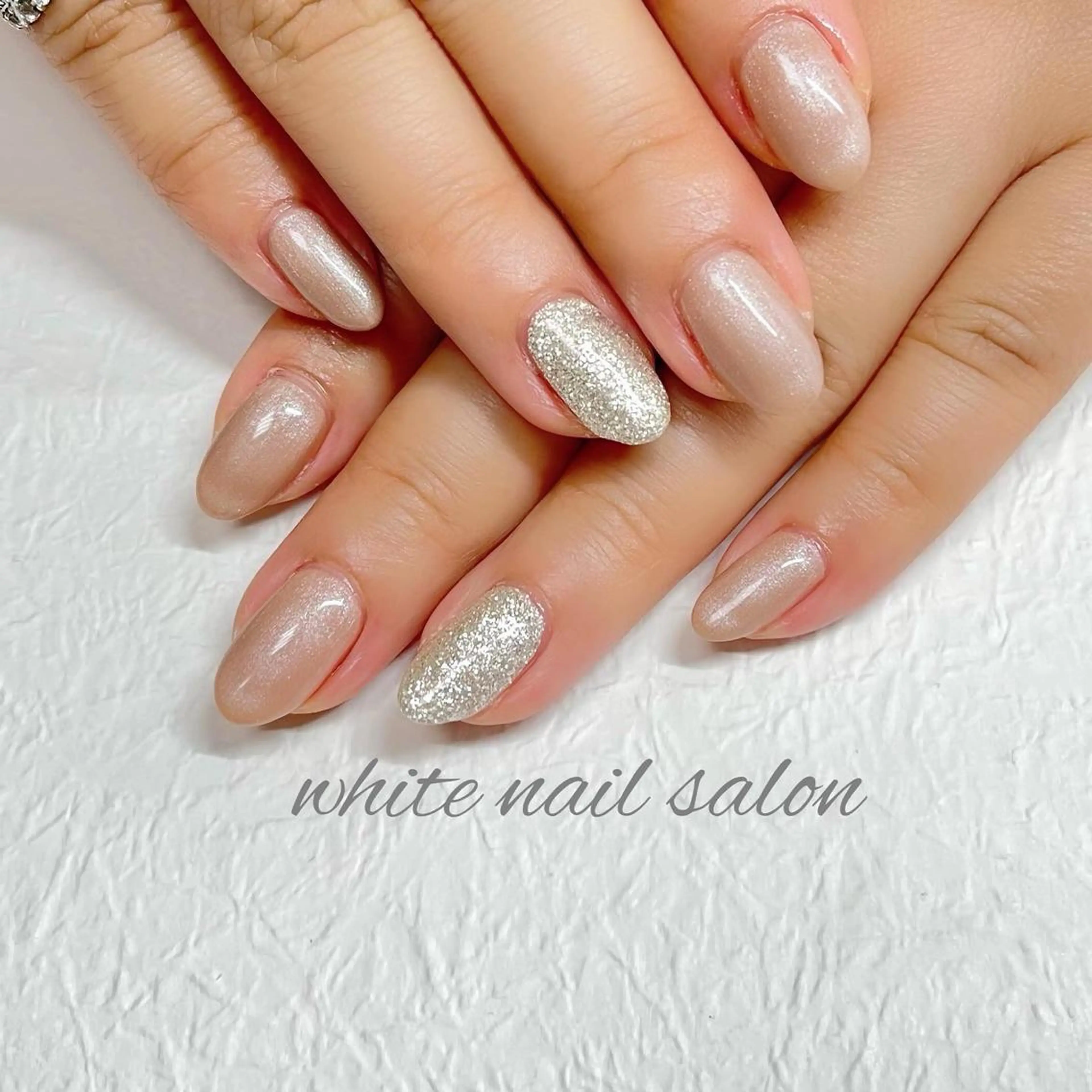 ネイル フットネイル ジェルネイル ハードジェル ラメ(グリッター) 持ち込み ハンドネイル white nail salonのネイルデザイン