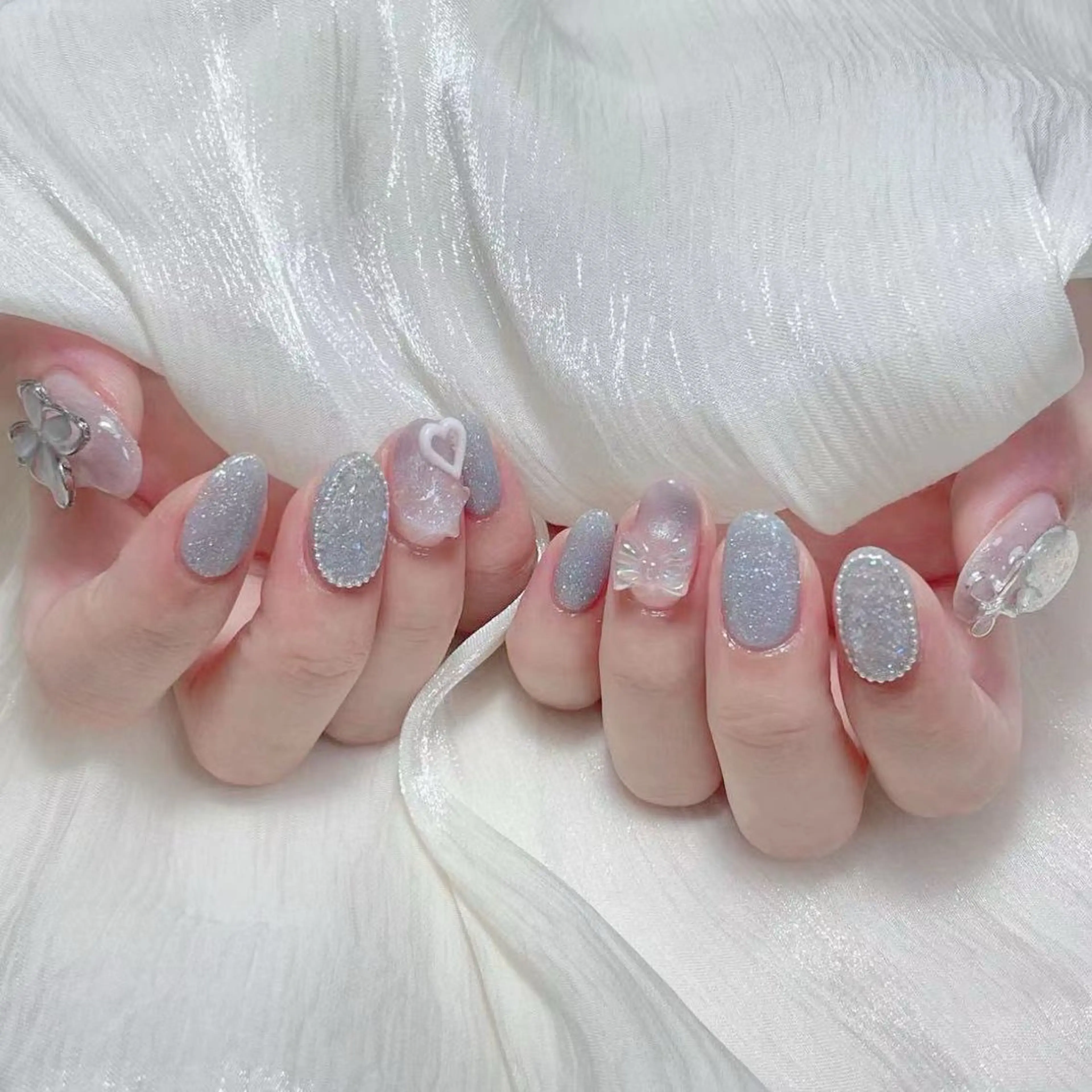 ネイル アートネイル オーロラネイル ガーリー キラキラネイル 韓国ネイル Diamond NAIL✨のネイルデザイン
