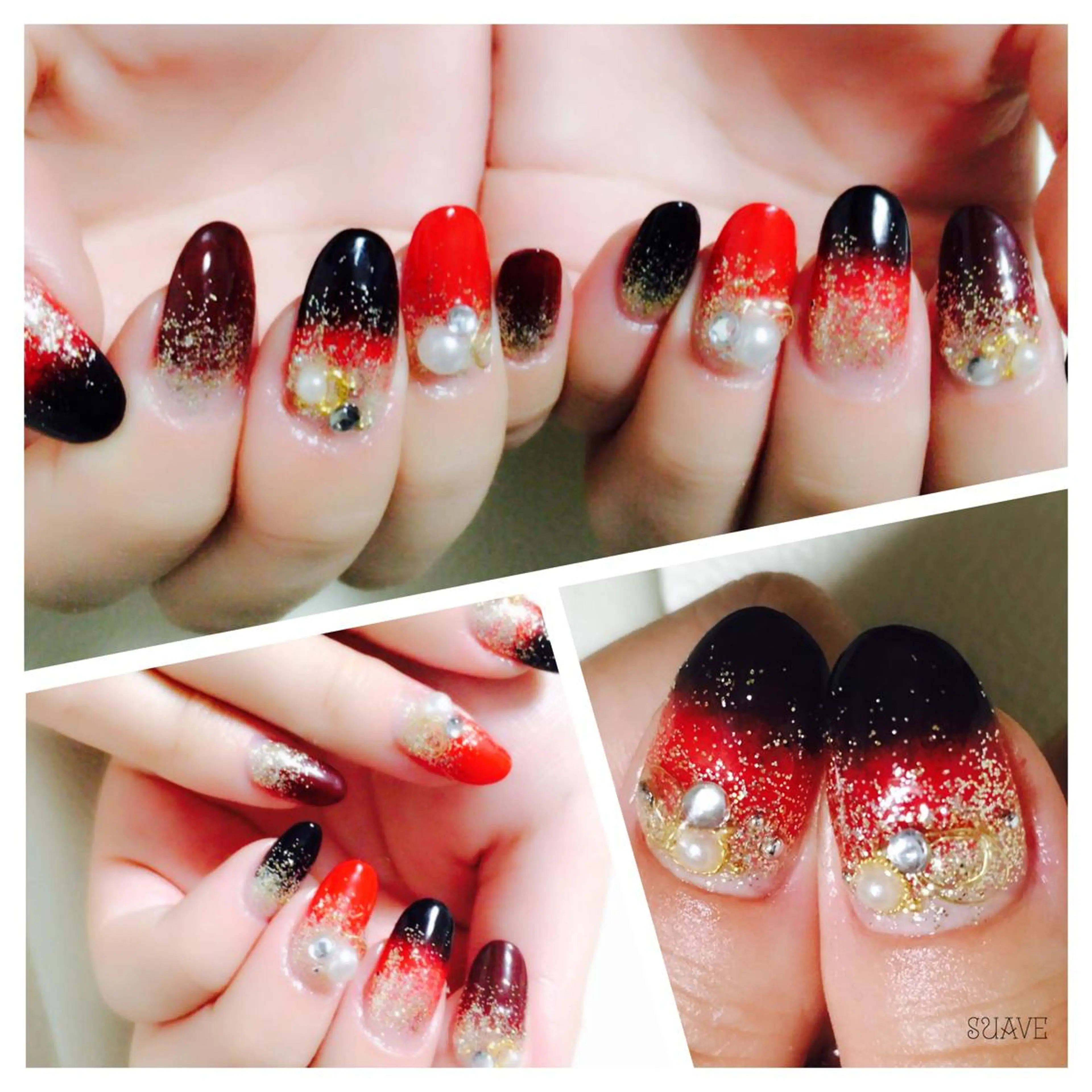 ネイル 成人式 ジェルネイル 赤色 Nail Suave (シュアーヴ)のネイルデザイン