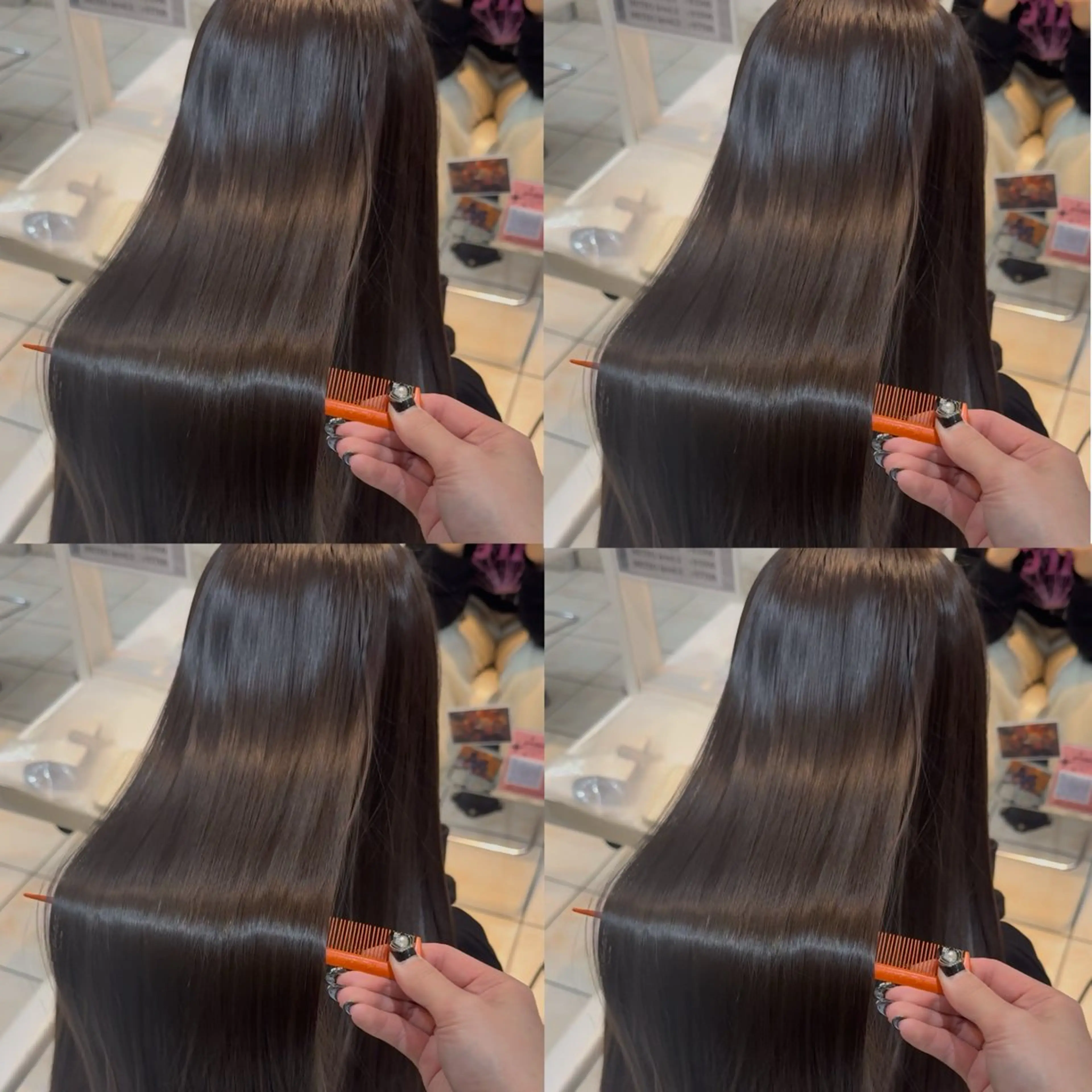 ロング カラー カット ヘアカラー トリートメント 艶髪 インナーカラーのヘアスタイル