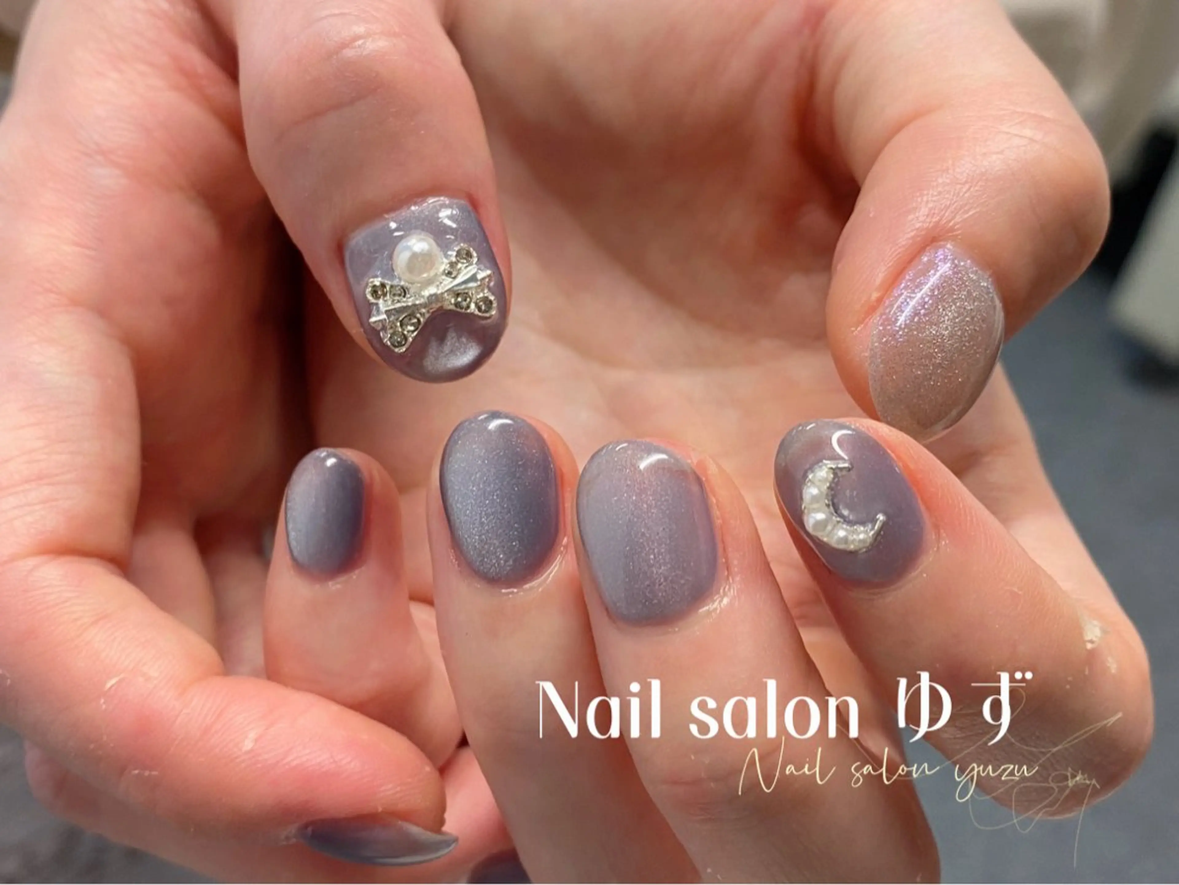 ネイル カジュアル チークネイル フットネイル フレンチネイル ジェルネイル ゆず Nail Salonのネイルデザイン