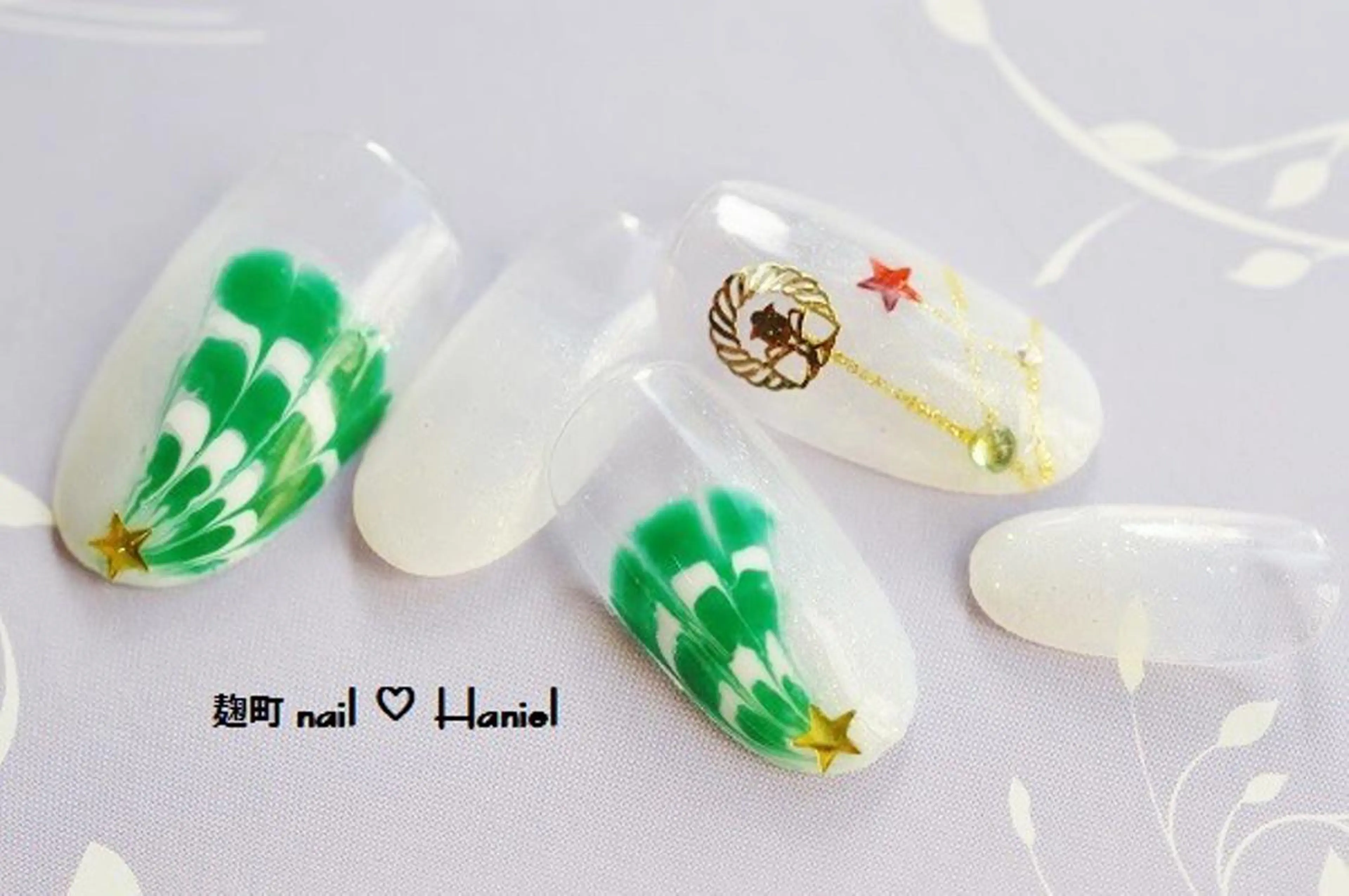 ネイル アートネイル ジェルネイル パラジェル 冬ネイル クリスマス nail Haniel所属・半蔵門サロンハニエル 魅神 ちよのネイルデザイン