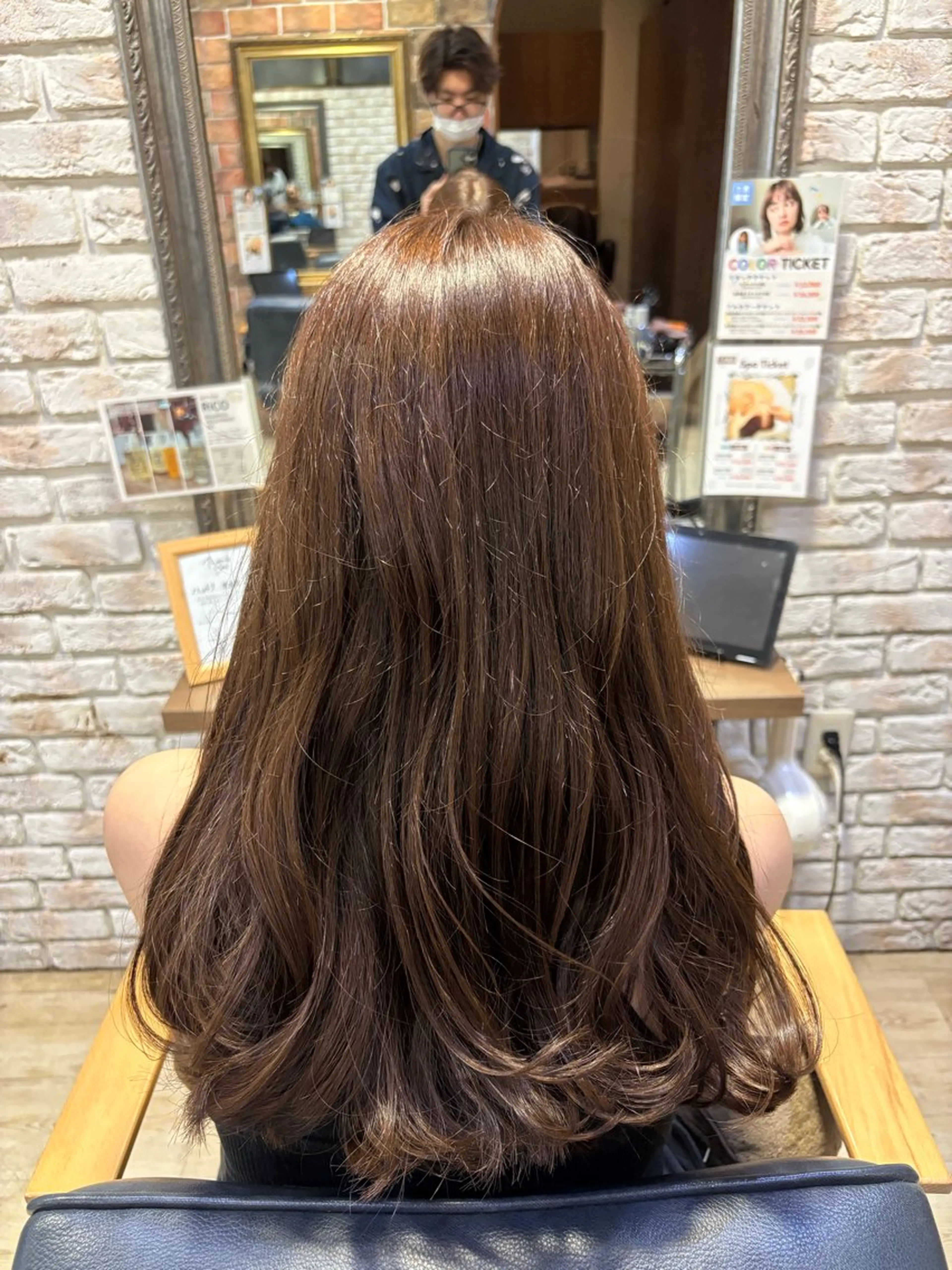 ロング カラー ベージュカラー ブラウンカラー ブラウンベージュ 田中 元規のヘアスタイル