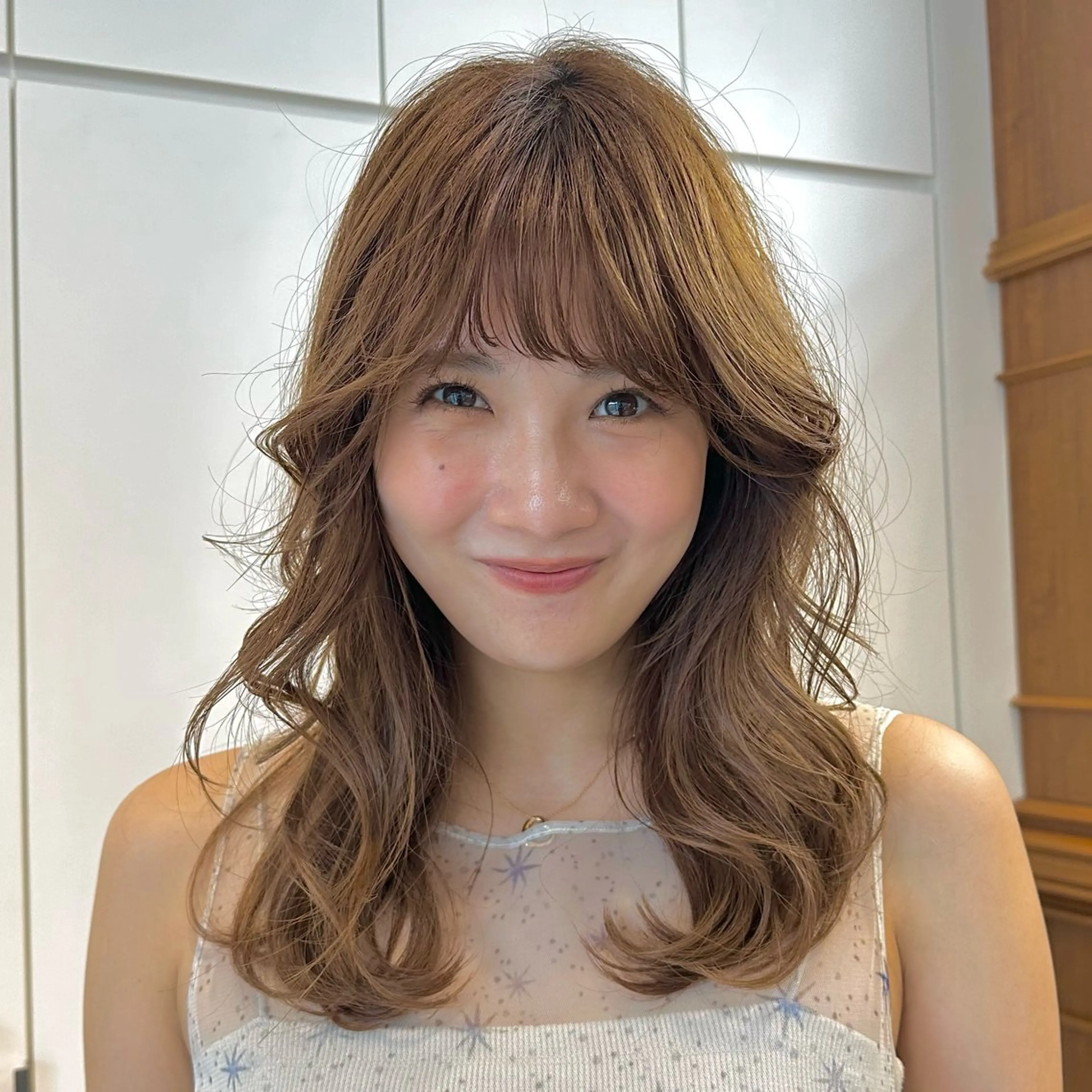セミロング レイヤー/パーマ/ 艶カラー/💚千琴のヘアスタイル