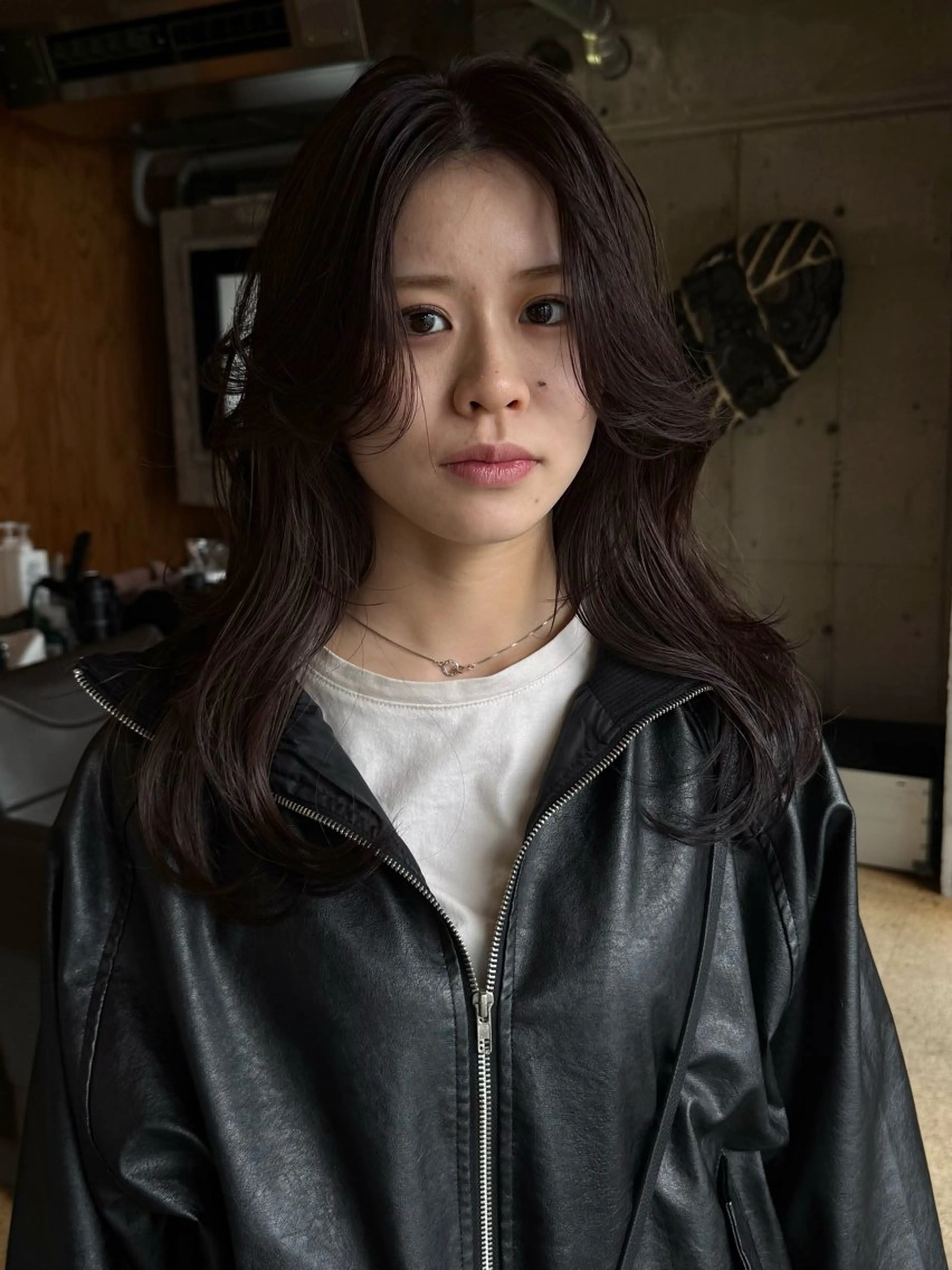 ロング カラー パーマ 切りっぱなしボブ ロングレイヤー ボブ 顔まわりレイヤー 顔周りカット カット ENO港北ニュータウン所属・YOKO/レイヤー カット/センター南のヘアスタイル