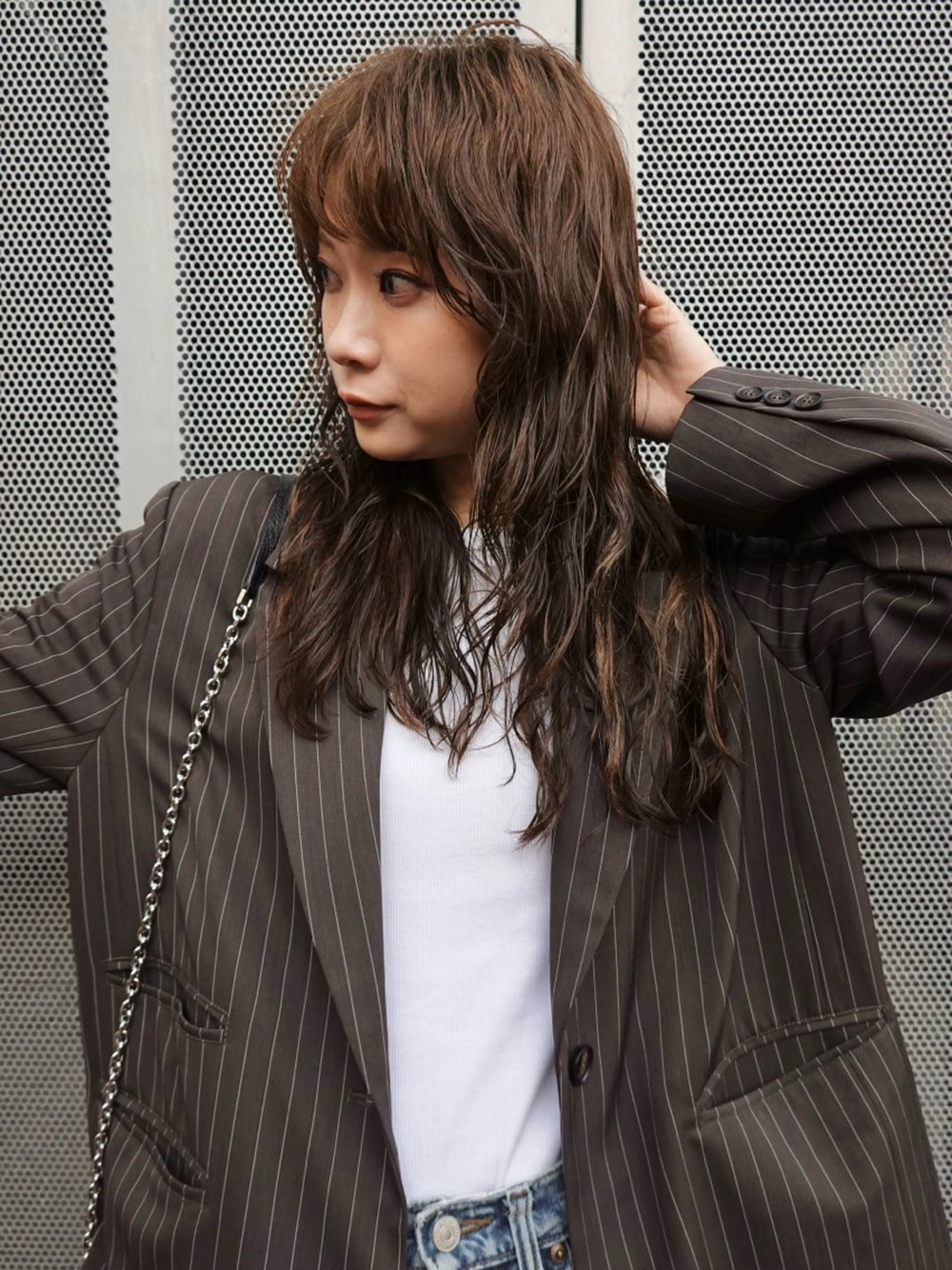 セミロング パーマ カット パーマ 西原 大智のヘアスタイル