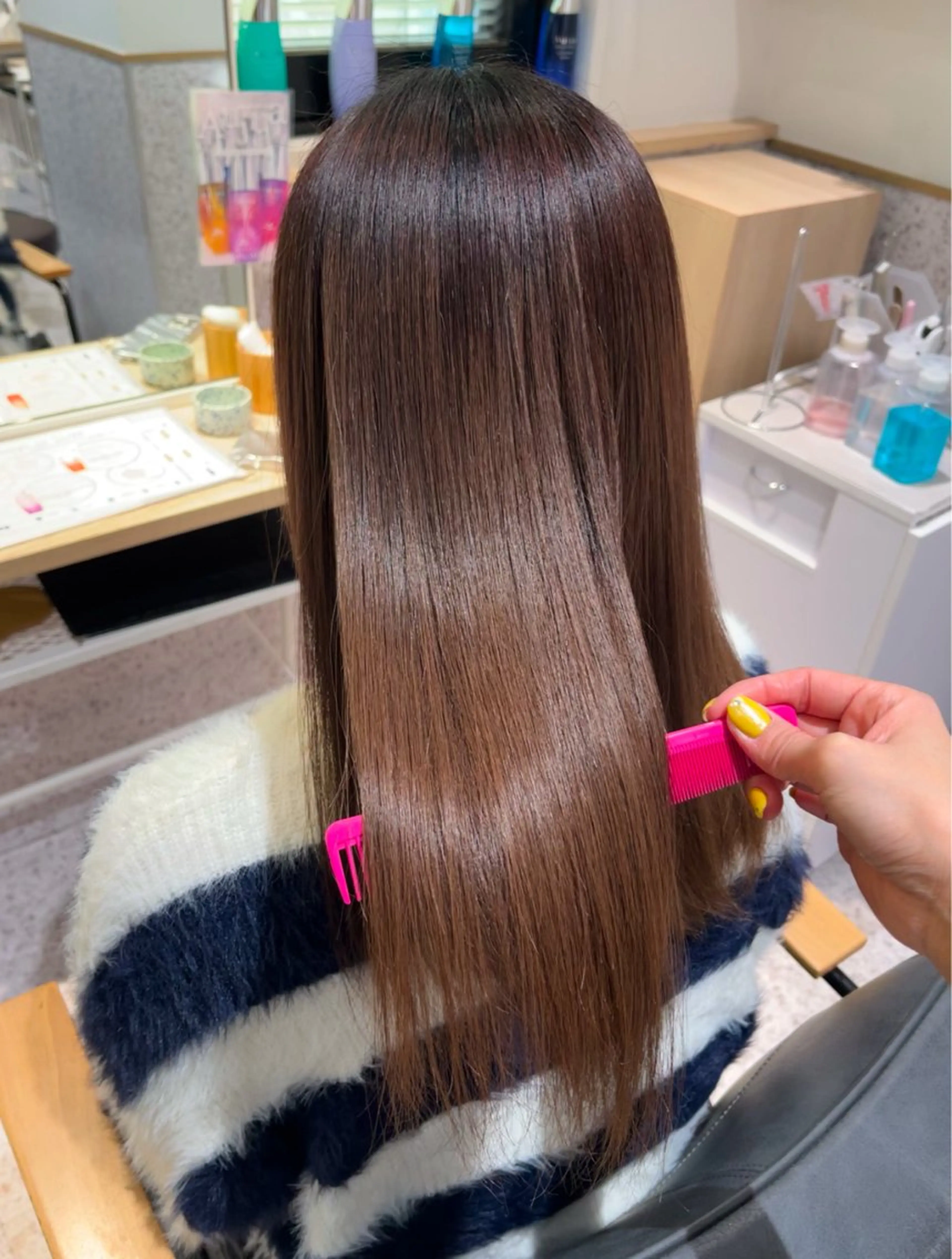セミロング ボブ 卒業式のヘアスタイル 髪質改善 トリートメント 髪質改善&艶カラー/ ほんだあみ (♡)のヘアスタイル