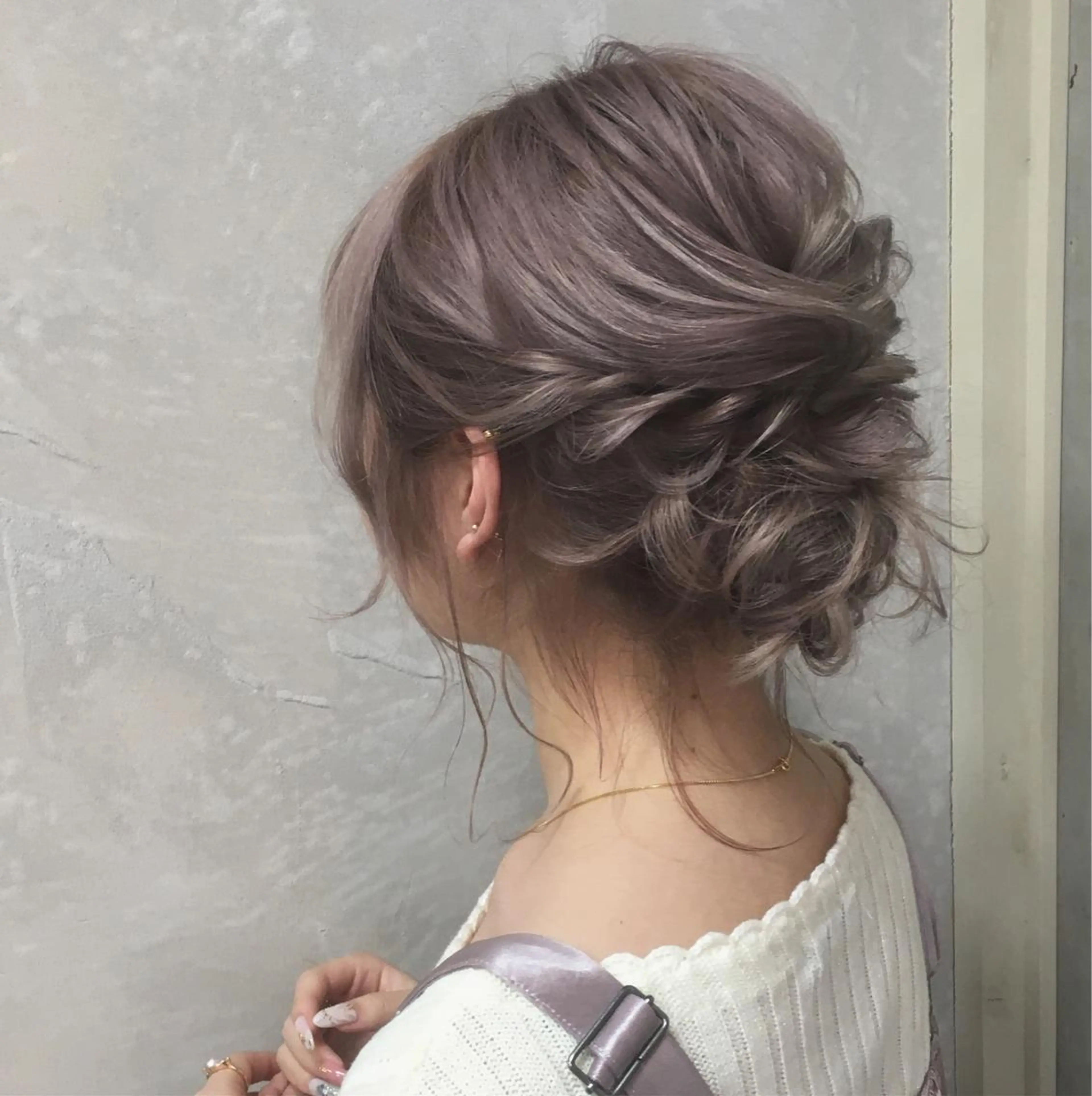 セミロング カラー ヘアアレンジ 浴衣 autre所属・大久保 ひでなりのヘアスタイル