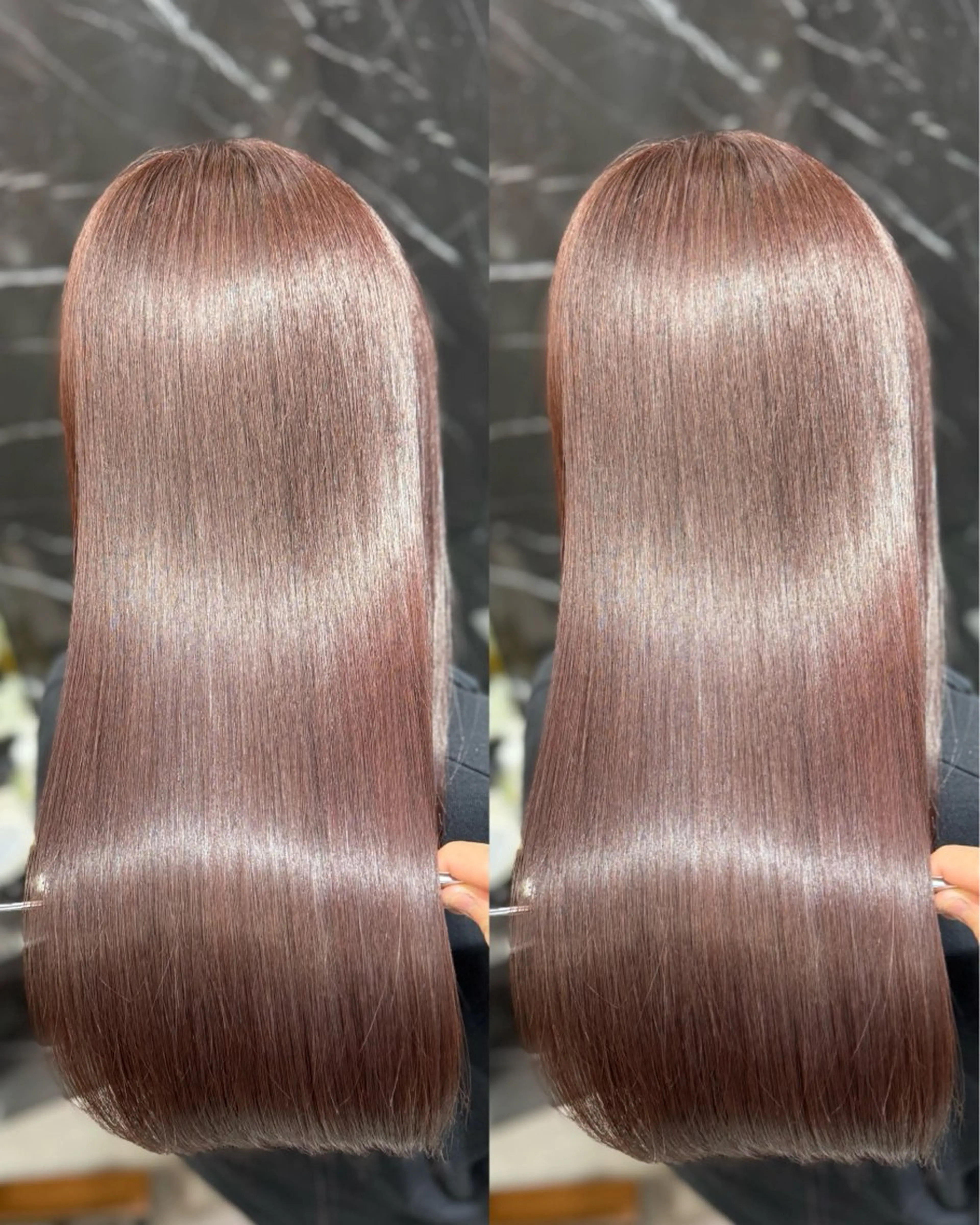 ロング ヘアカラー トリートメント JIN|乾かしただけ 美髪矯正本格髪質改善のヘアスタイル