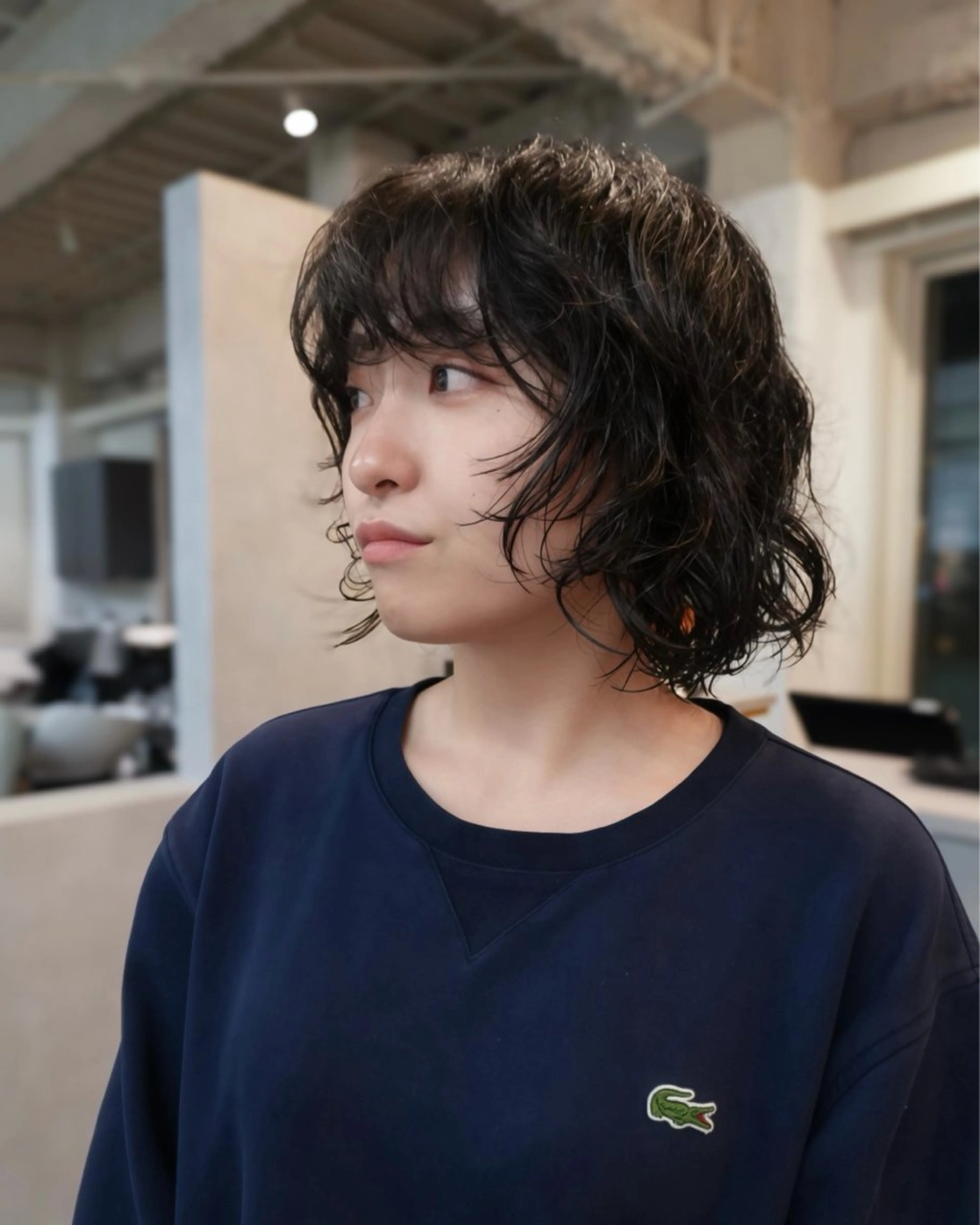 ショート パーマ パーマ ヒガシ サヨのヘアスタイル