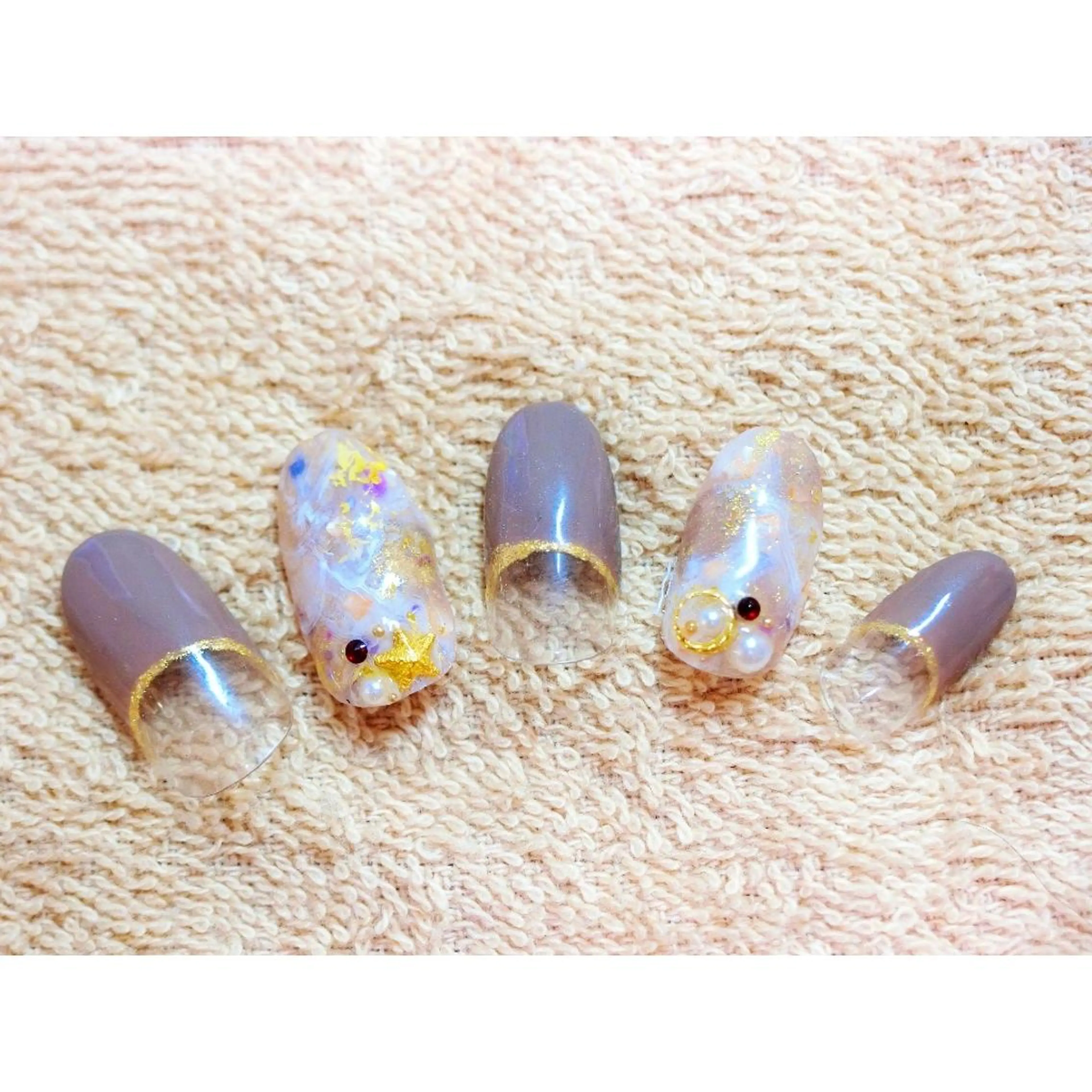 ネイル 痛ネイル/ワンホン/ フィルイン/長さだしのネイルデザイン