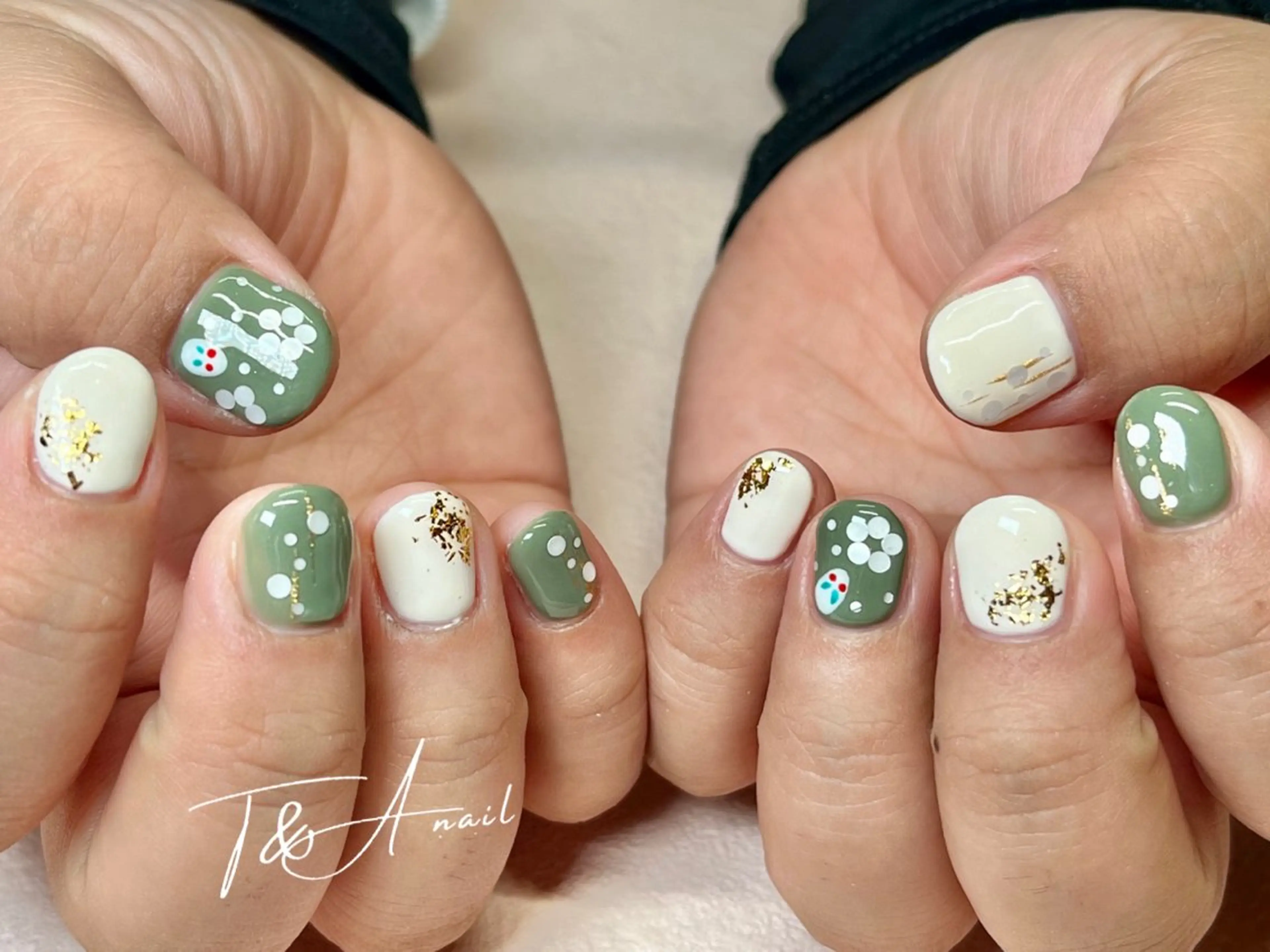 ネイル ショートネイル シンプルネイル 冬ネイル ハンドネイル T&A nailのネイルデザイン