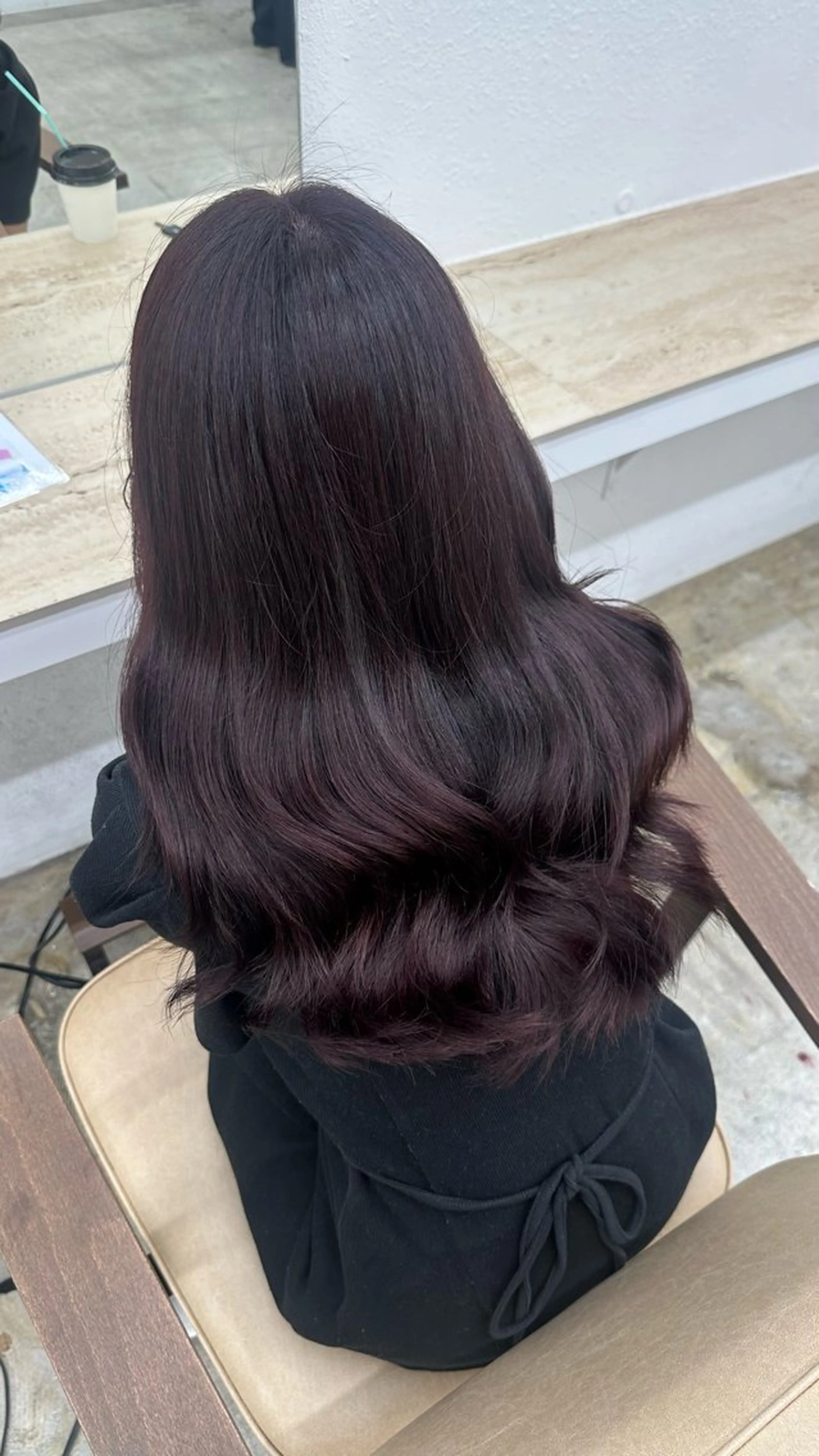 ロング カラー ブリーチ ブラウンカラー カシス ブリーチなしカラー ピンクカラー ヘアカラー トリートメント 🩷ブリーチなし韓国 へア🩷HARUKAのヘアスタイル