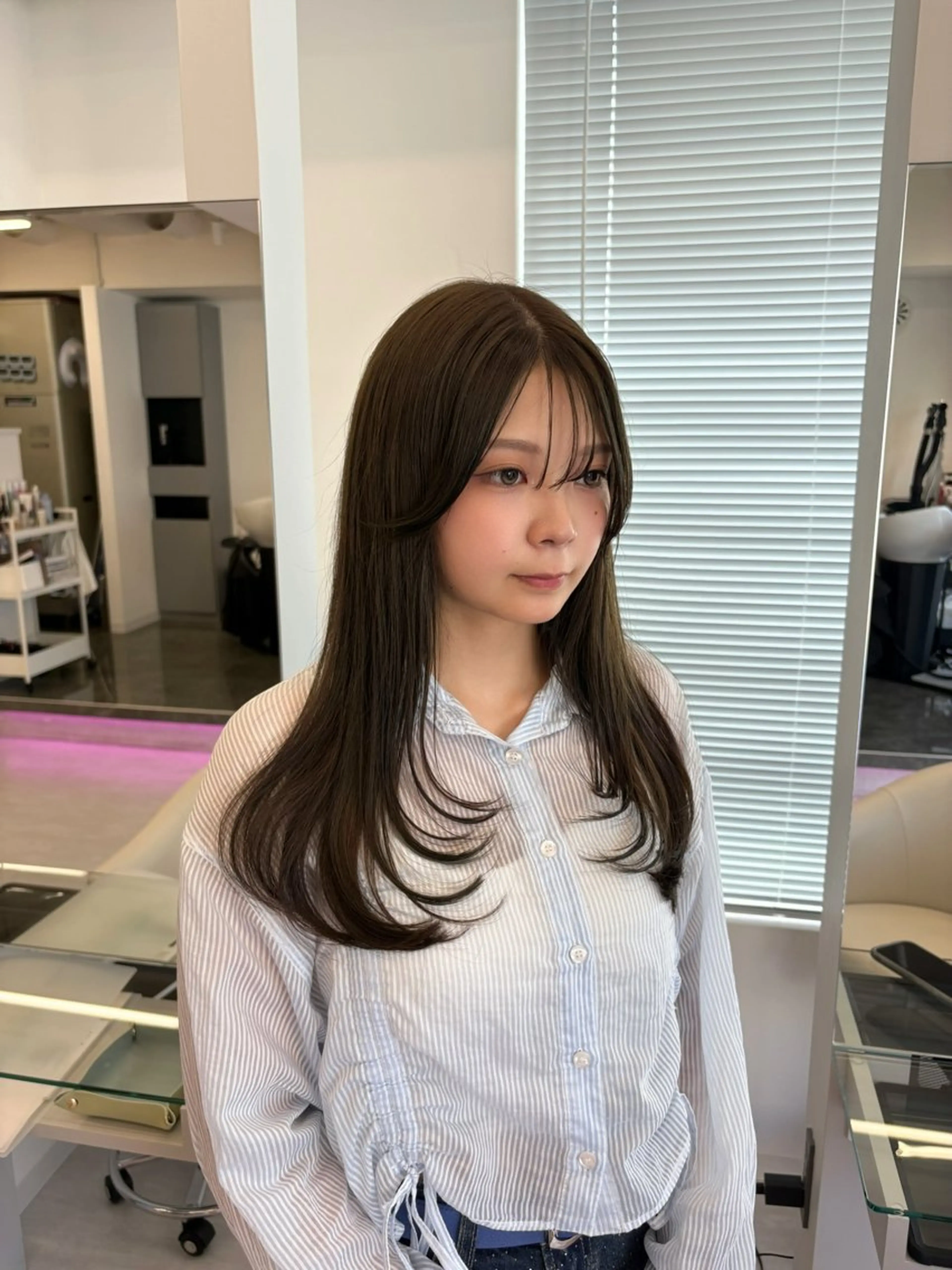 ロング カラー カット ヘアカラー 透明感カラー/大阪 Rieのヘアスタイル