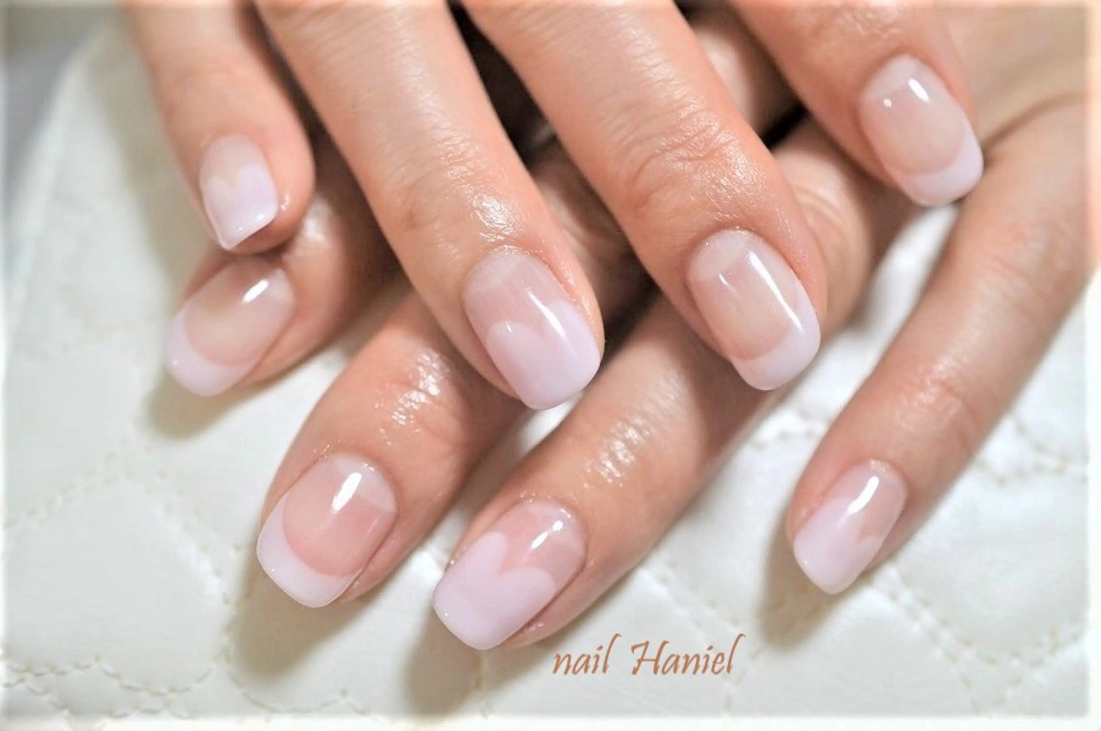 ネイル クリアネイル フレンチネイル ジェルネイル オフィスネイル パラジェル nail Haniel所属・半蔵門サロンハニエル 魅神 ちよのネイルデザイン