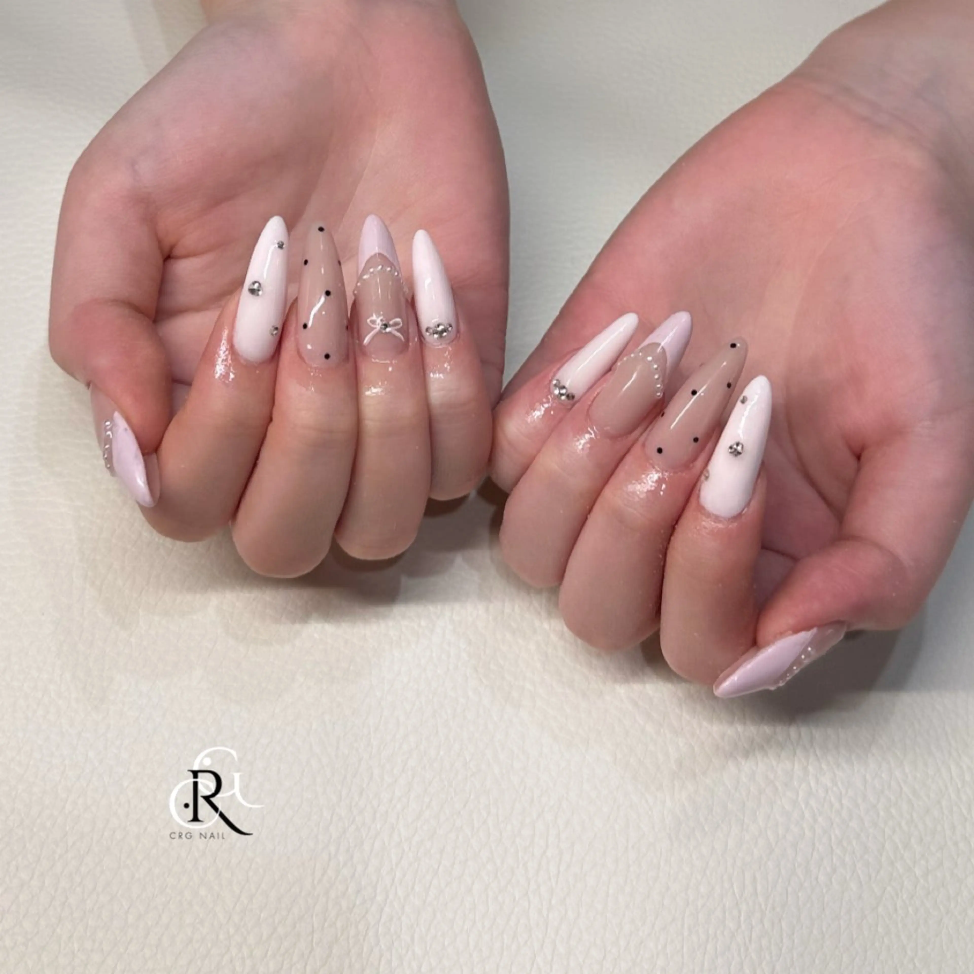 ネイル ドット パステルネイル 春ネイル ハンドネイル 美フォルム✨ CRG　RURIのネイルデザイン