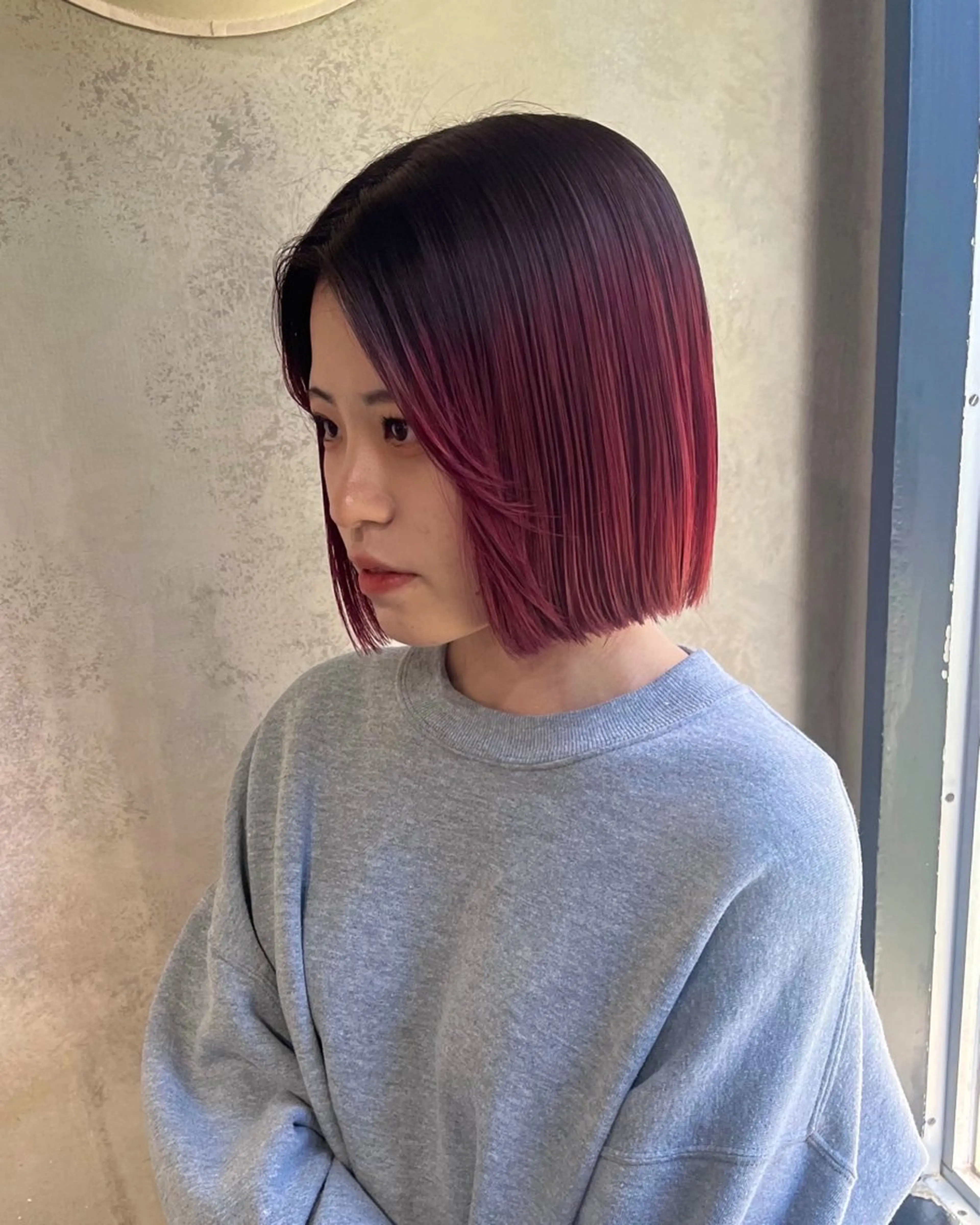 ミディアム カラー カット ヘアカラー トリートメント 暖色/まろベージュ/ シカタユウカのヘアスタイル