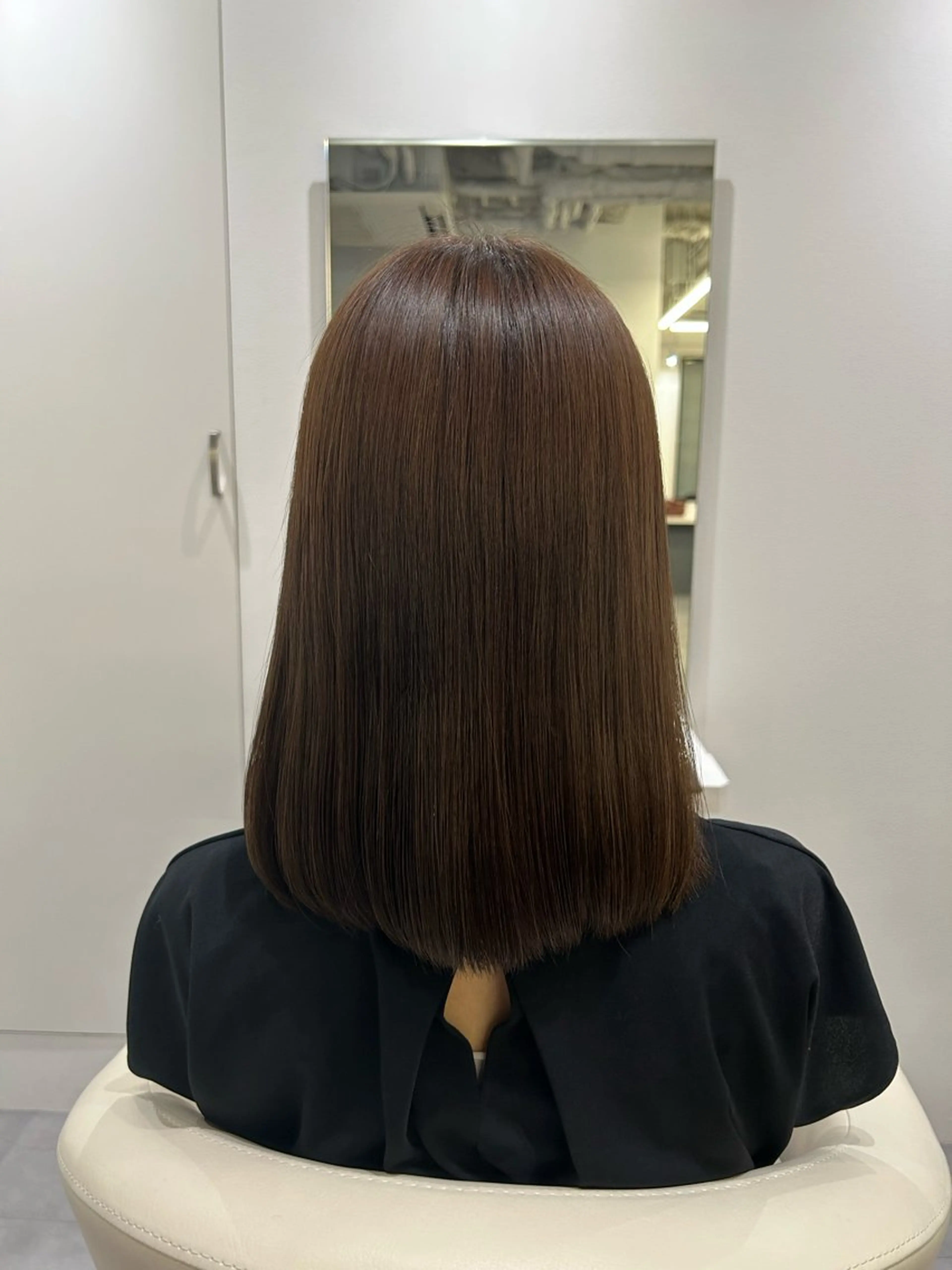 ミディアム 縮毛矯正 縮毛矯正 小西 瑞穂のヘアスタイル