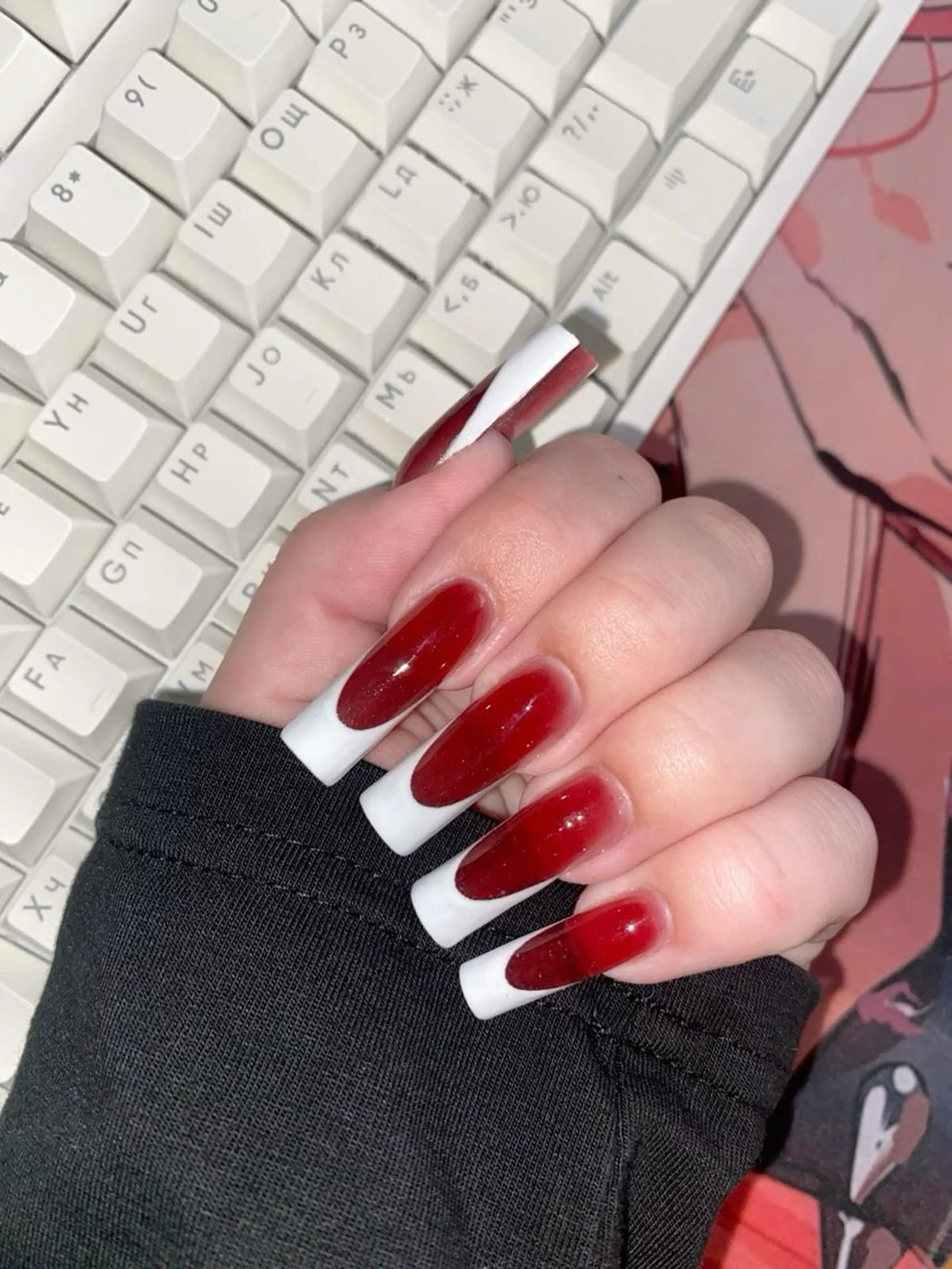🉐♪♪チップ長さ出し10本💅フレンチor マグネット💚💛🩷の写真