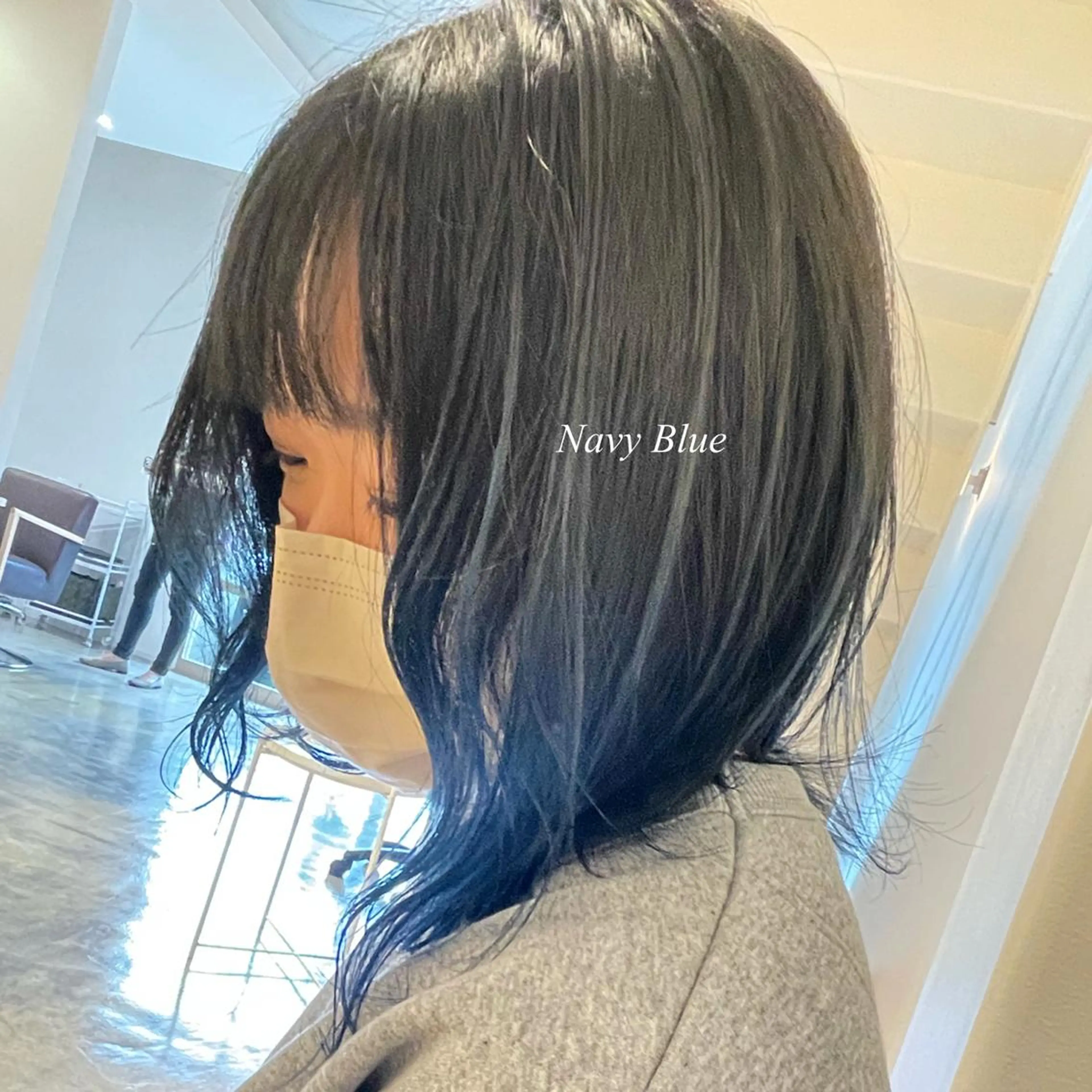ミディアム カラー ブルーカラー ネイビーカラー カット ヘアカラー トリートメント 北九州美容室 🕊️わかな✂︎のヘアスタイル