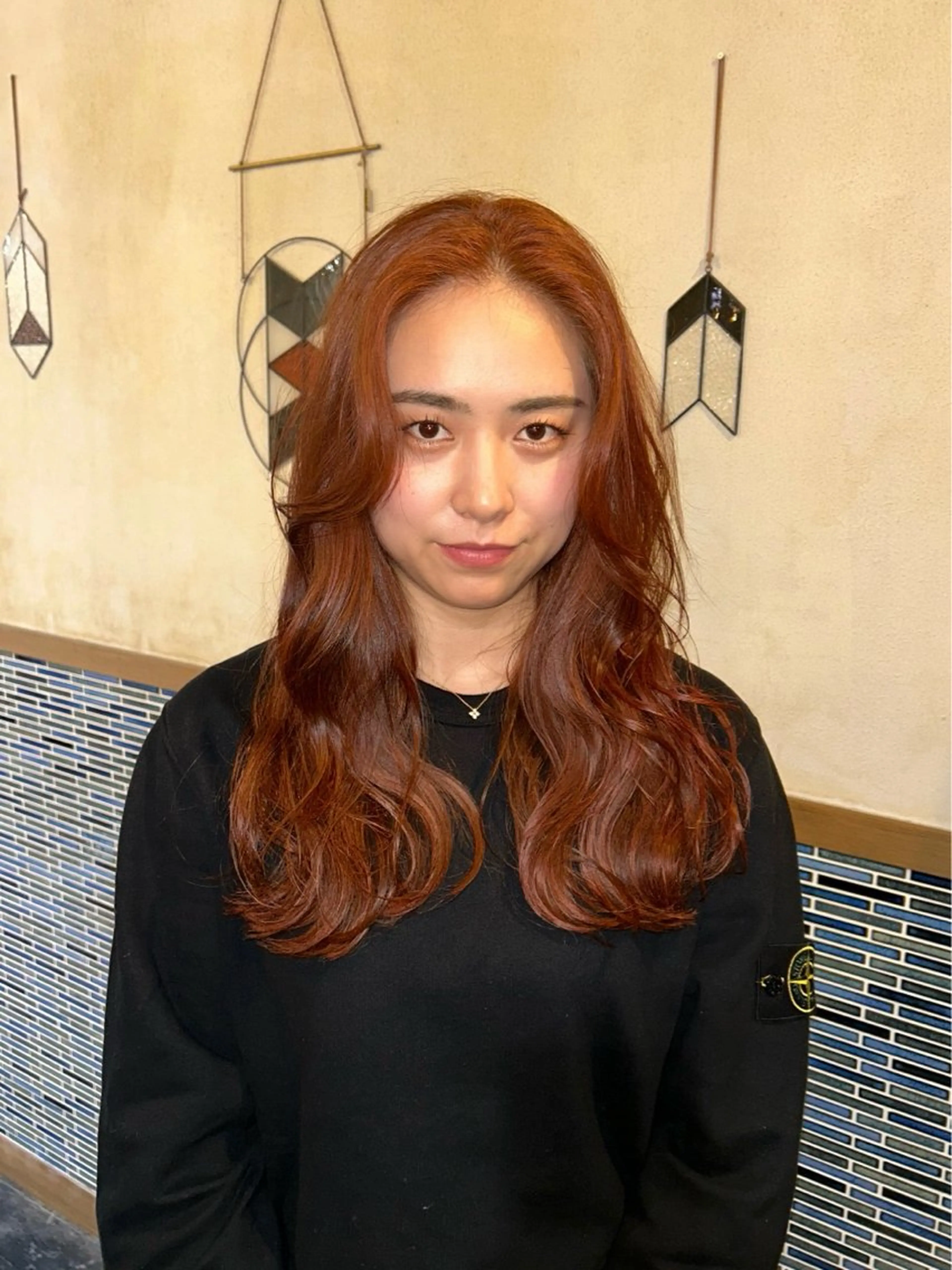 ロング ヘアカラー トリートメント 暖色カラー/レイヤー /Moeのヘアスタイル