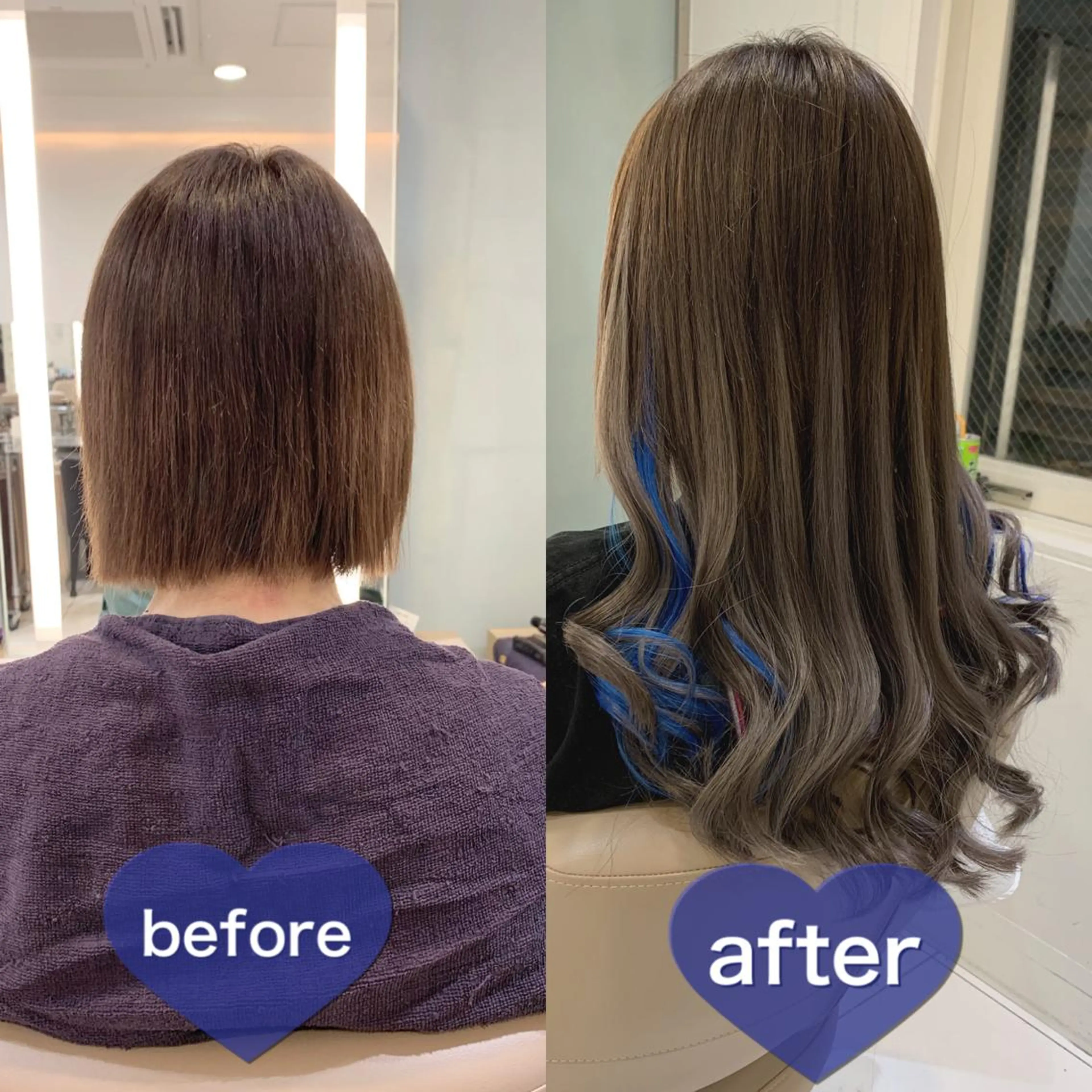 セミロング カラー シールエクステ エクステ RILÜM（リルム） まつげパーマのマツエク・マツパデザイン