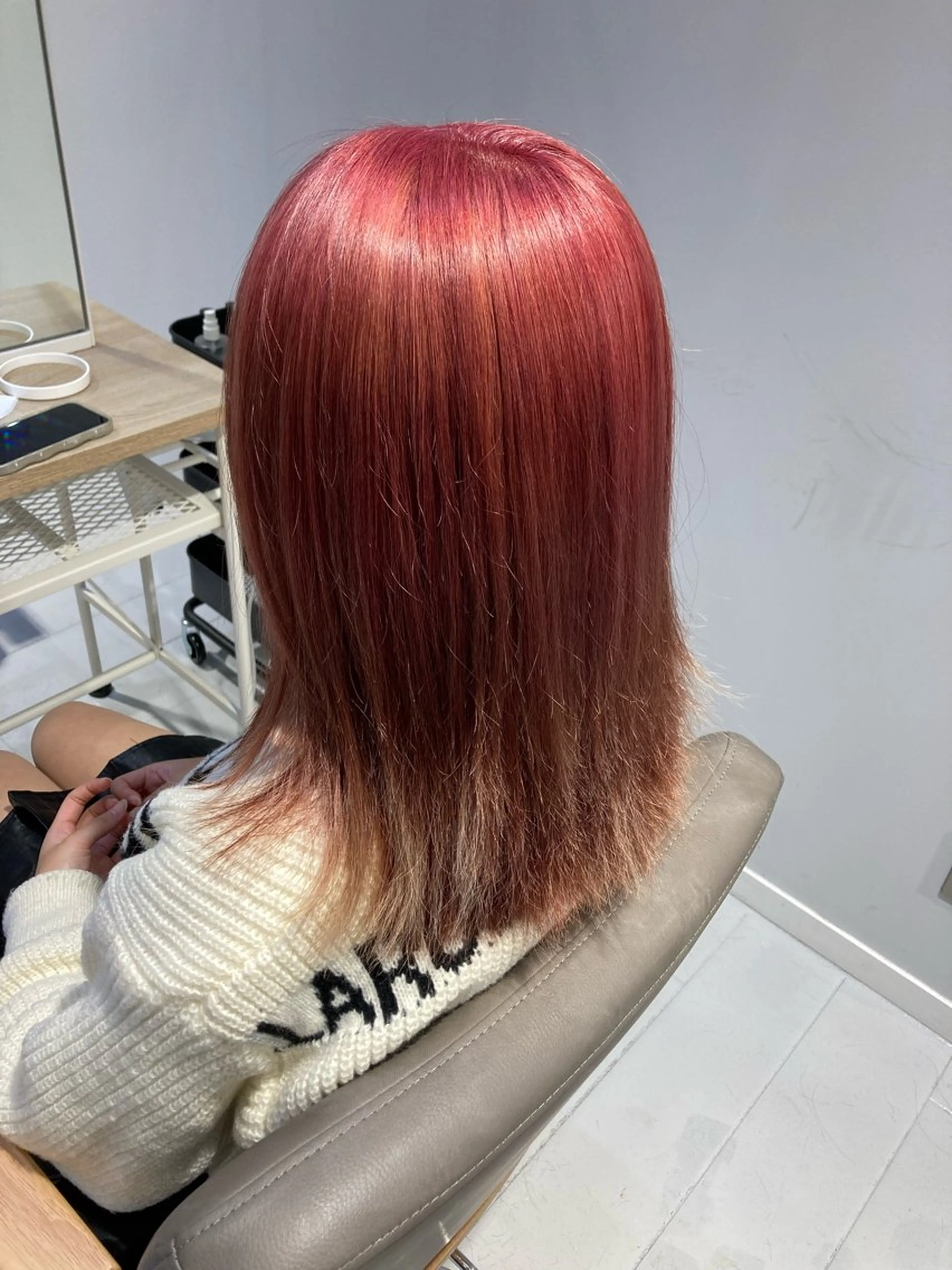 ミディアム カラー ブリーチ ピンクカラー ショートカット 💎ゆうき💎のヘアスタイル
