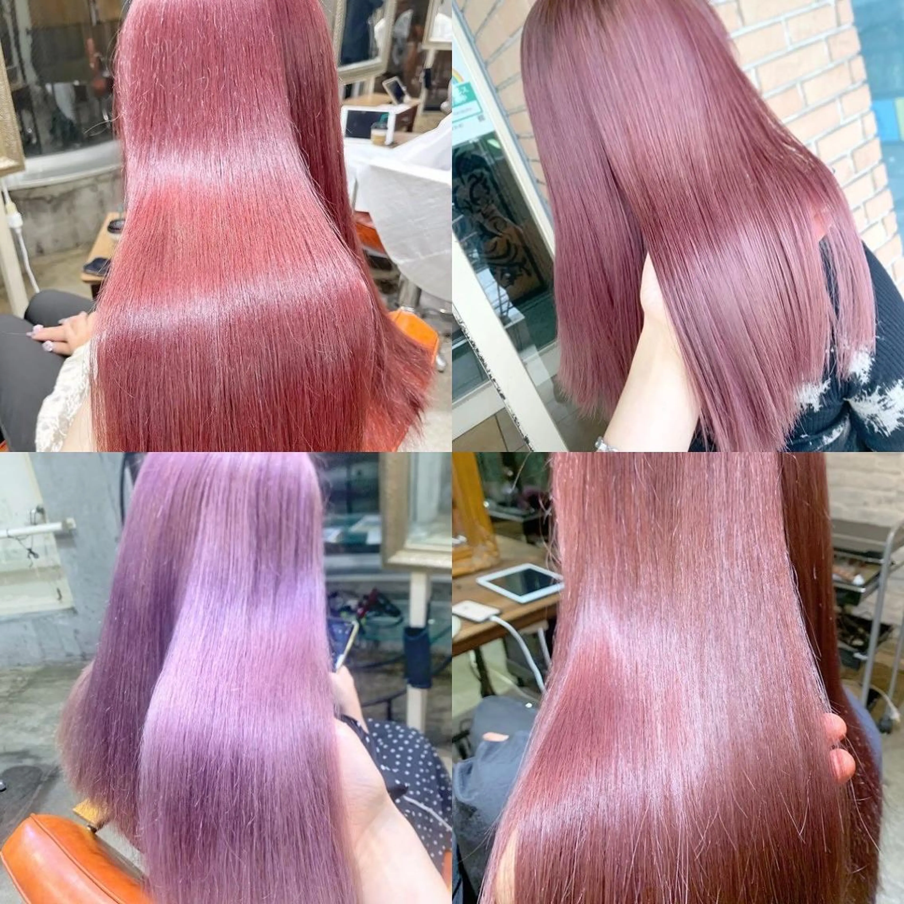 セミロング カラー ヘアアレンジ ブリーチ ヘアカラー ピンクカラー🩷 ヘアセットＮＯ.1のヘアスタイル