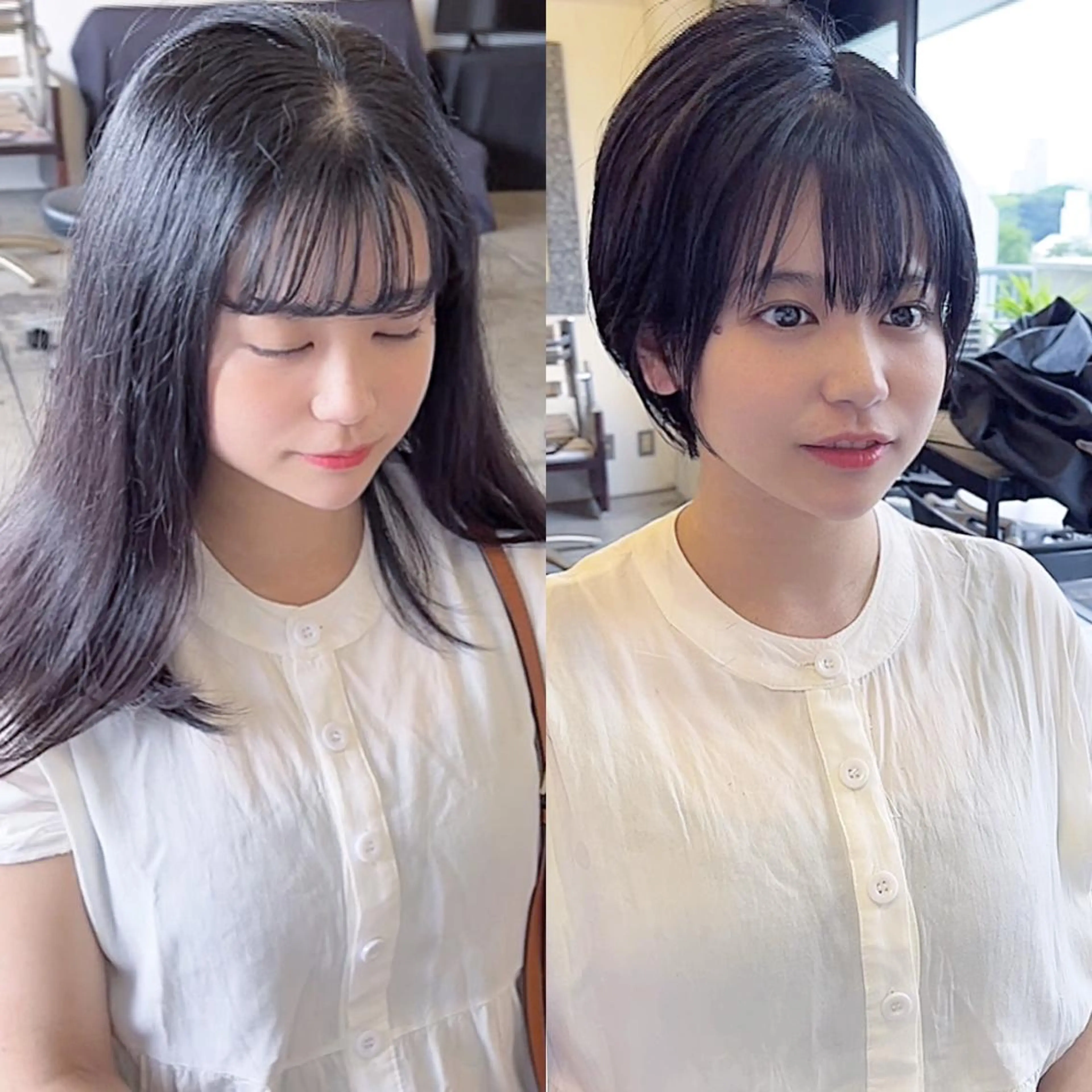 ショート カラー 黒髪 ブルーカラー ブルーブラック インナーカラー くせ毛 カット ヘアカラー トリートメント 透明感×髪質改善🧸 韓国ヘア　武田涼のヘアスタイル