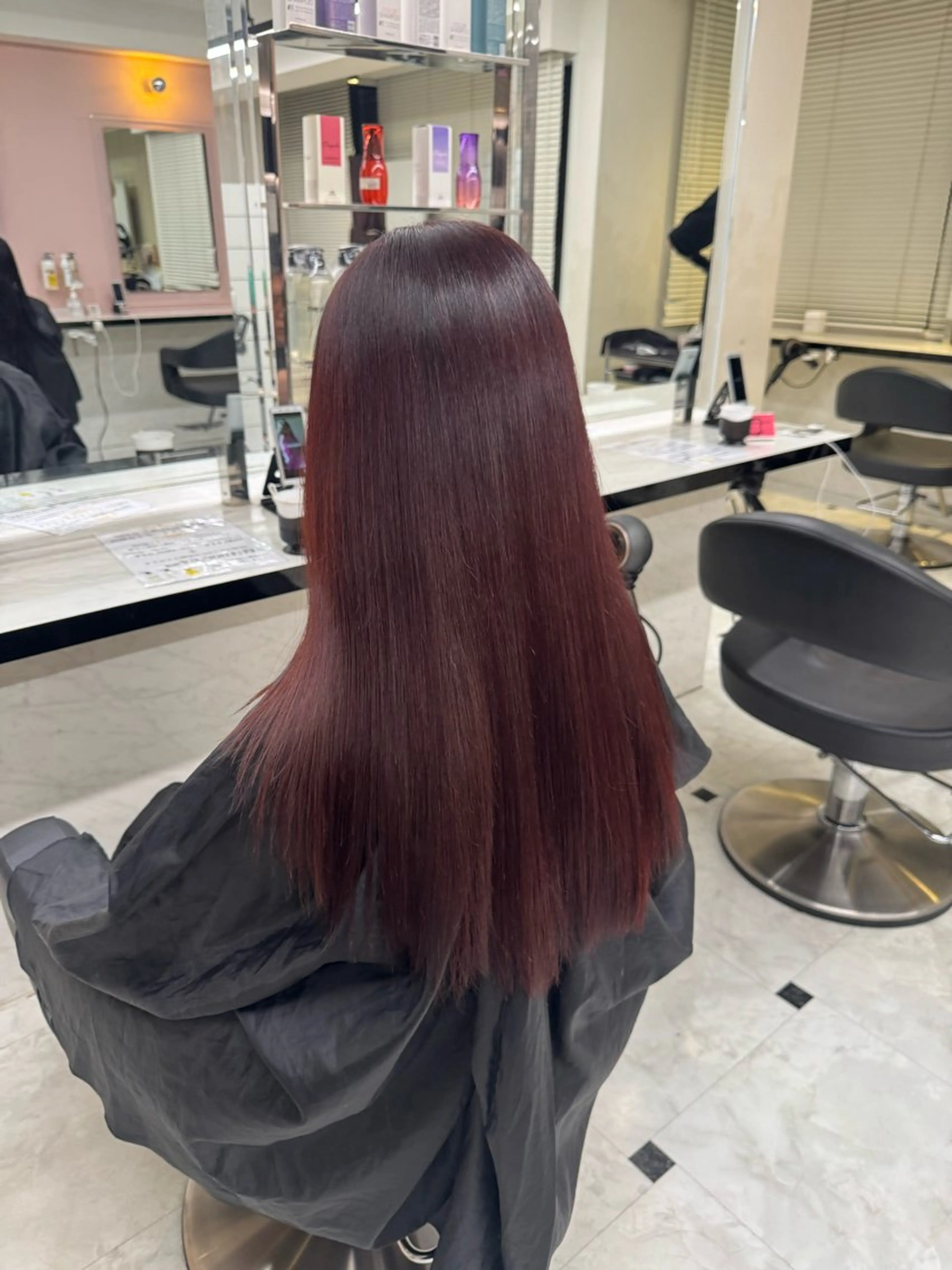 ロング ヘアカラー トリートメント ヘッドスパ ヘアセット 韓国ガーリー🤍暖 色カラー🤍misaのヘアスタイル
