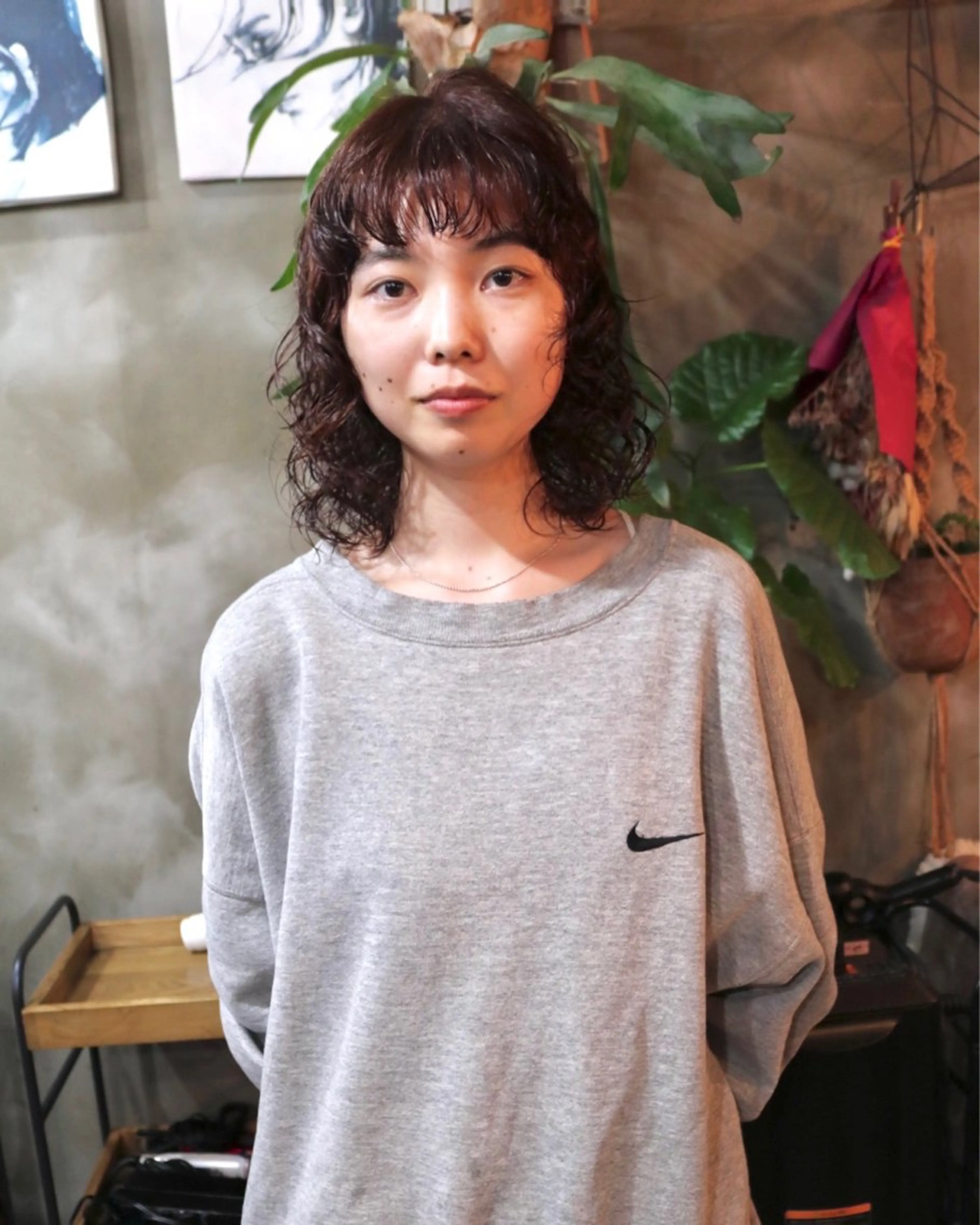 ミディアム カラー パーマ カット パーマ トリートメント 木村陸弥 透明感/赤み消しのヘアスタイル