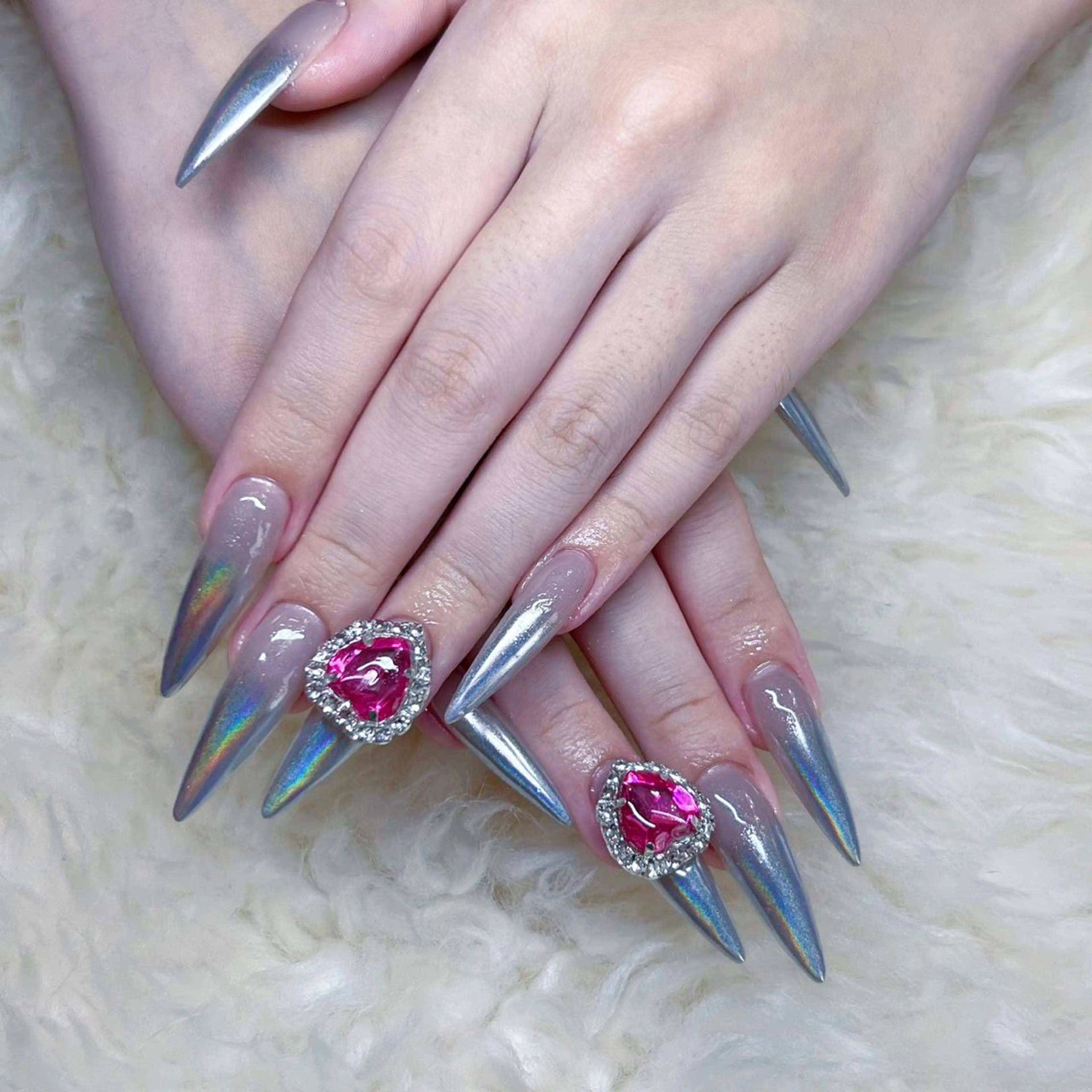 ロング ハンドネイル ハンドケア 💜MIYA nail川崎店のネイルデザイン