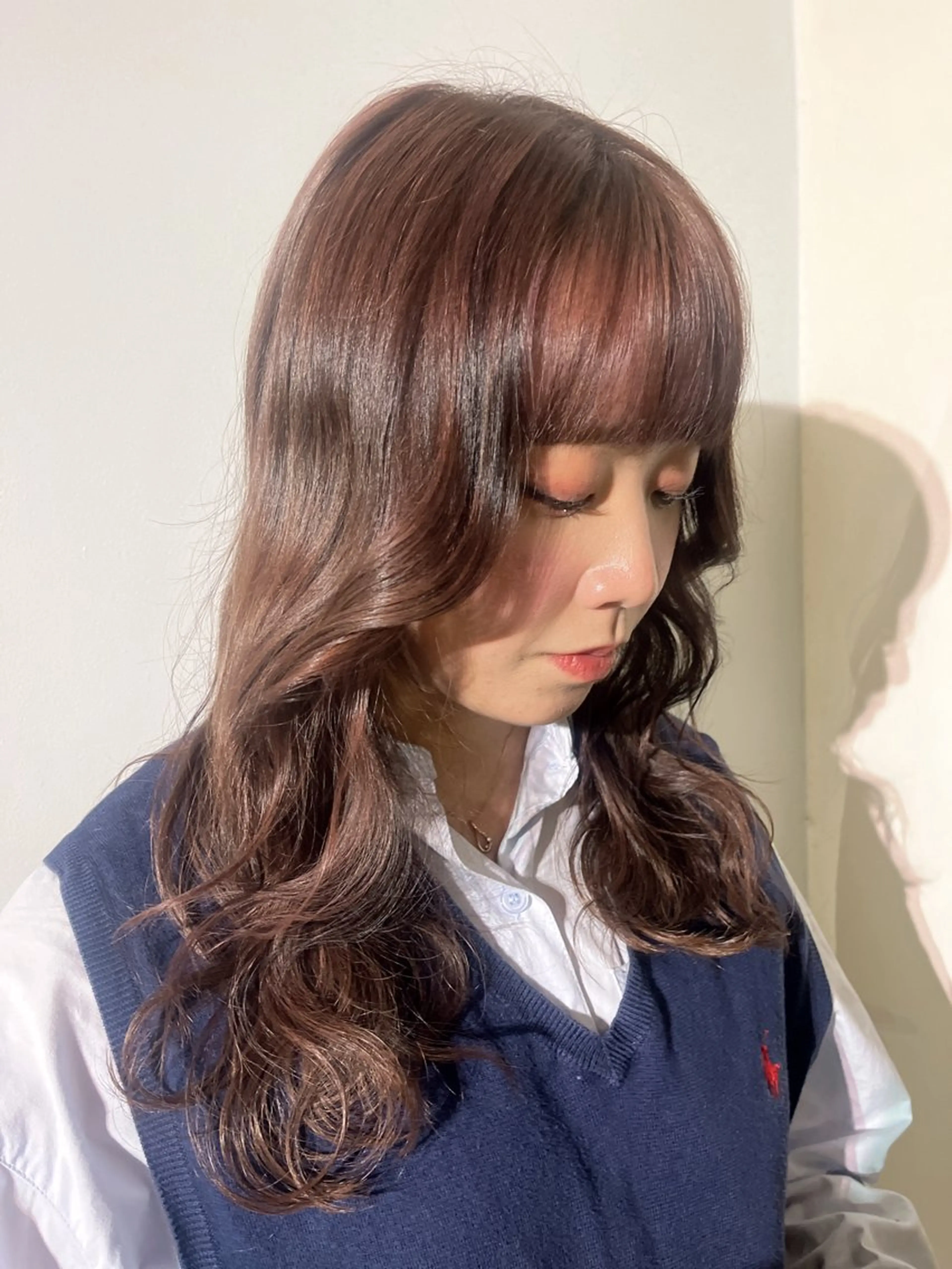 セミロング カラー YUNA/ 透明感/暖色カラーのヘアスタイル