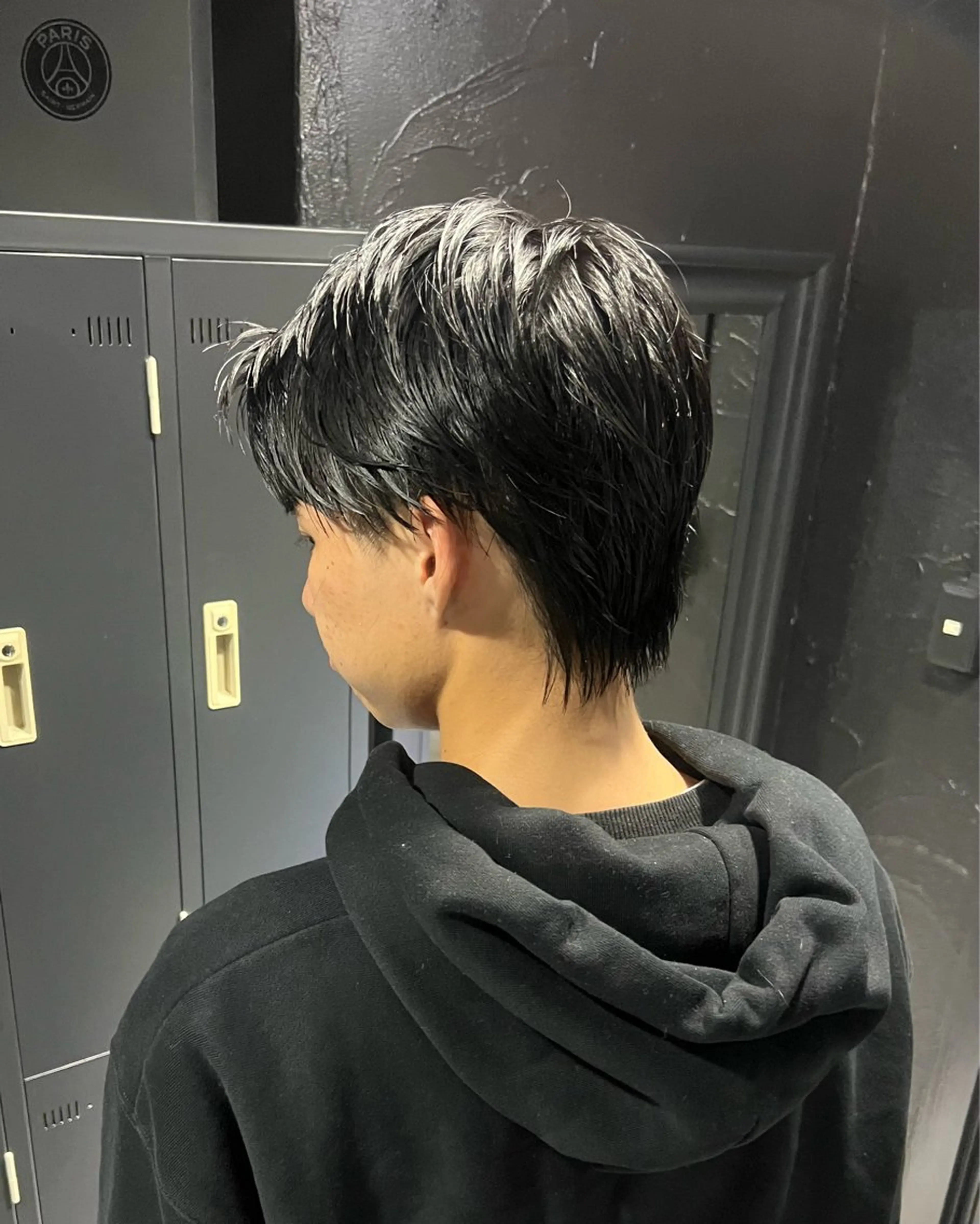 ショート パーマ メンズ メンズパーマ メンズウルフカット ウルフカット カット パーマ 難波/メンズウルフ・ フェザーパーマ鶴田文のヘアスタイル