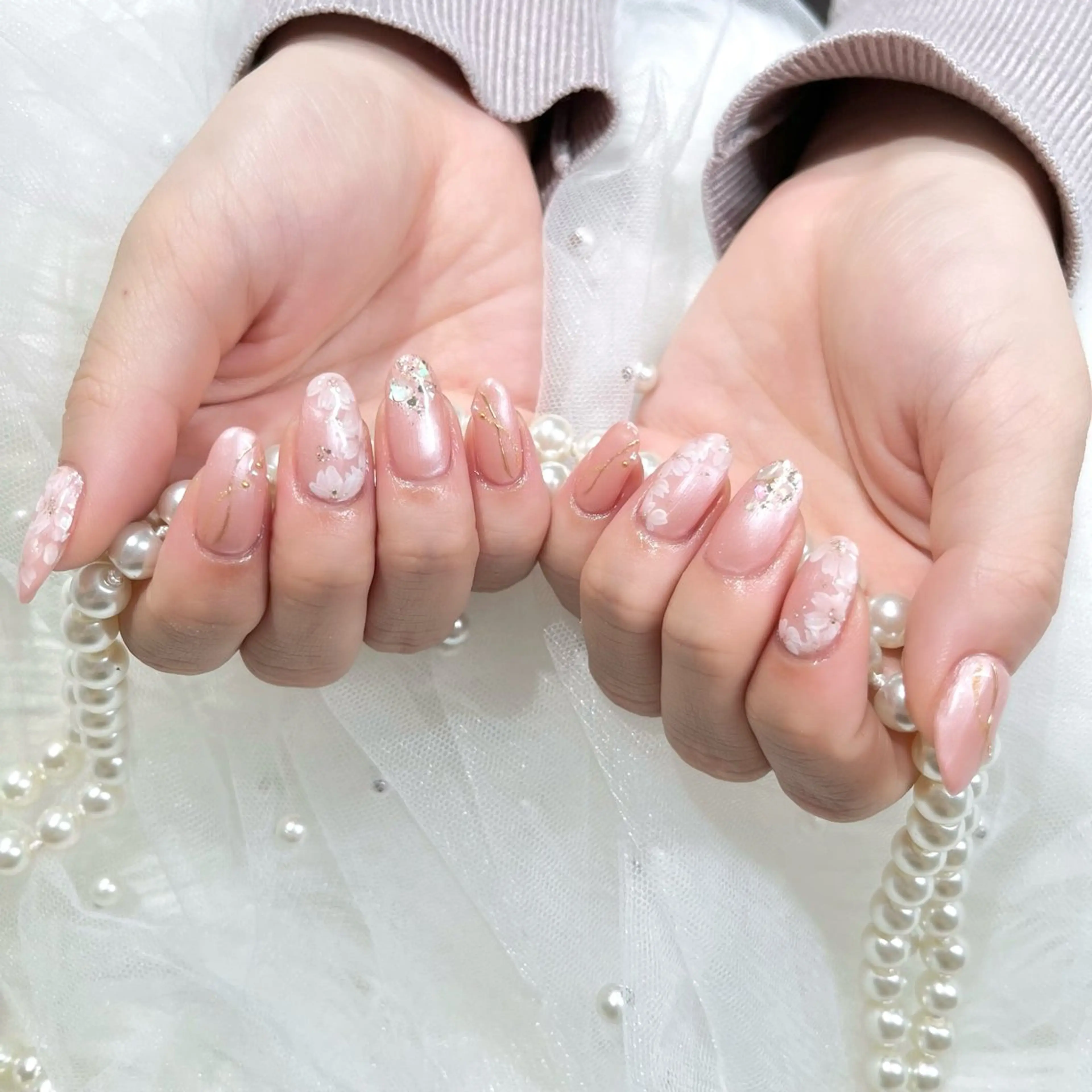 ネイル 桜ネイル 持ち込み ハンドネイル ビューティーサロンFeliz 浜松町店所属・Feliz Saitoのマツエク・マツパデザイン
