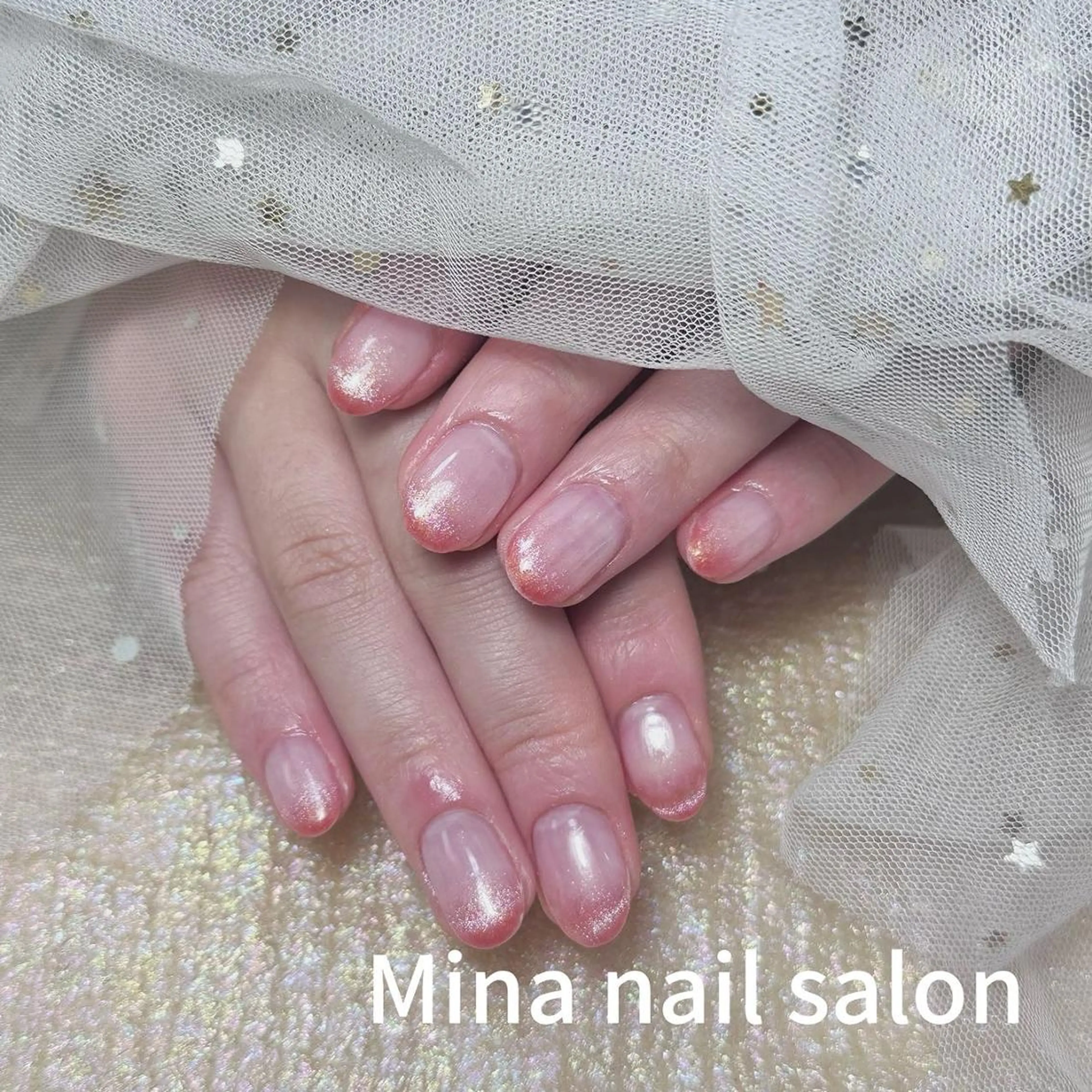 ネイル 長さ出し フレンチネイル ガラスフレンチ 韓国ネイル マグネットネイル Mina🧸 韓国風ネイル🎀のネイルデザイン