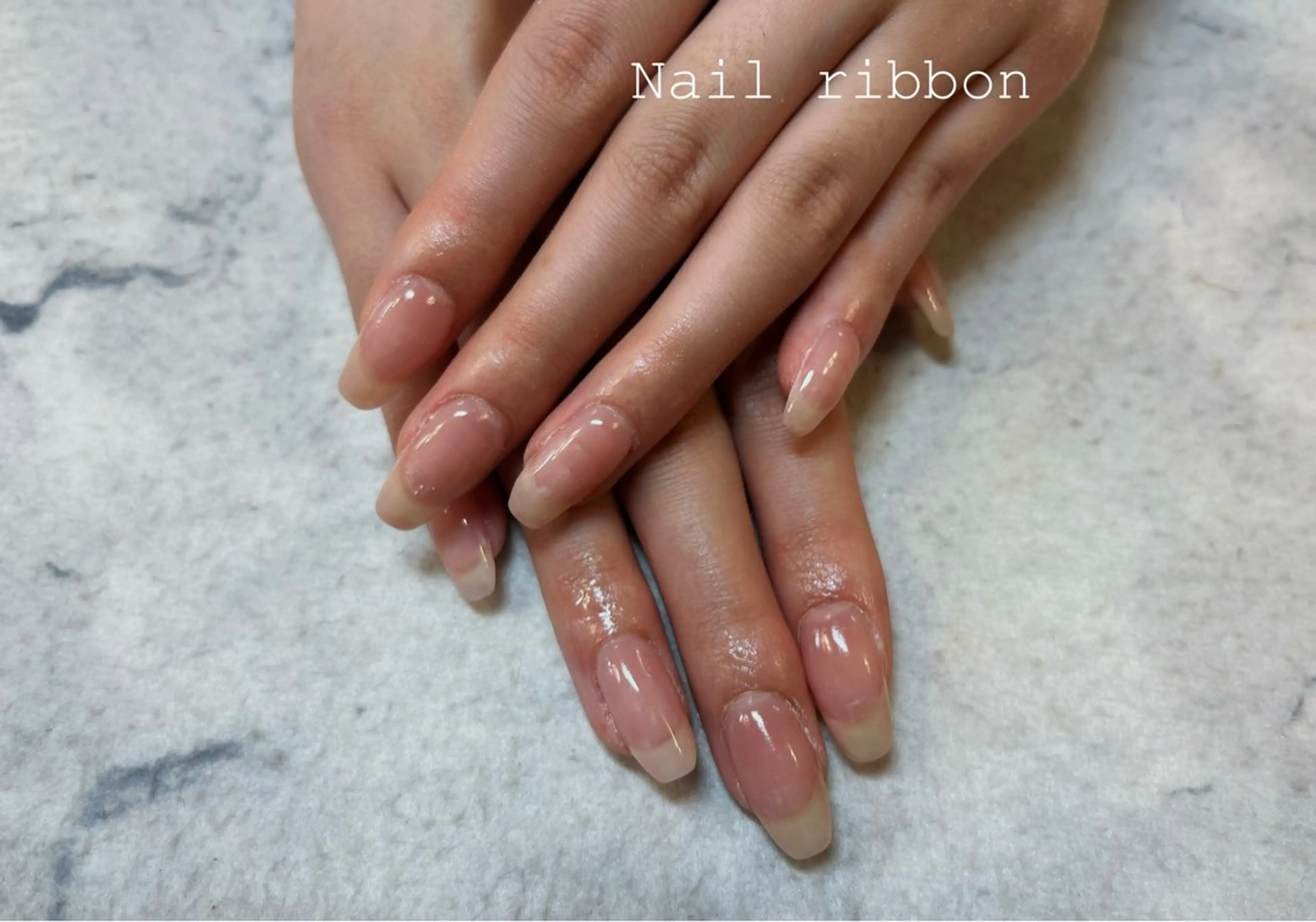 ネイル ワンカラーネイル ネイルリボン 笠井のネイルデザイン