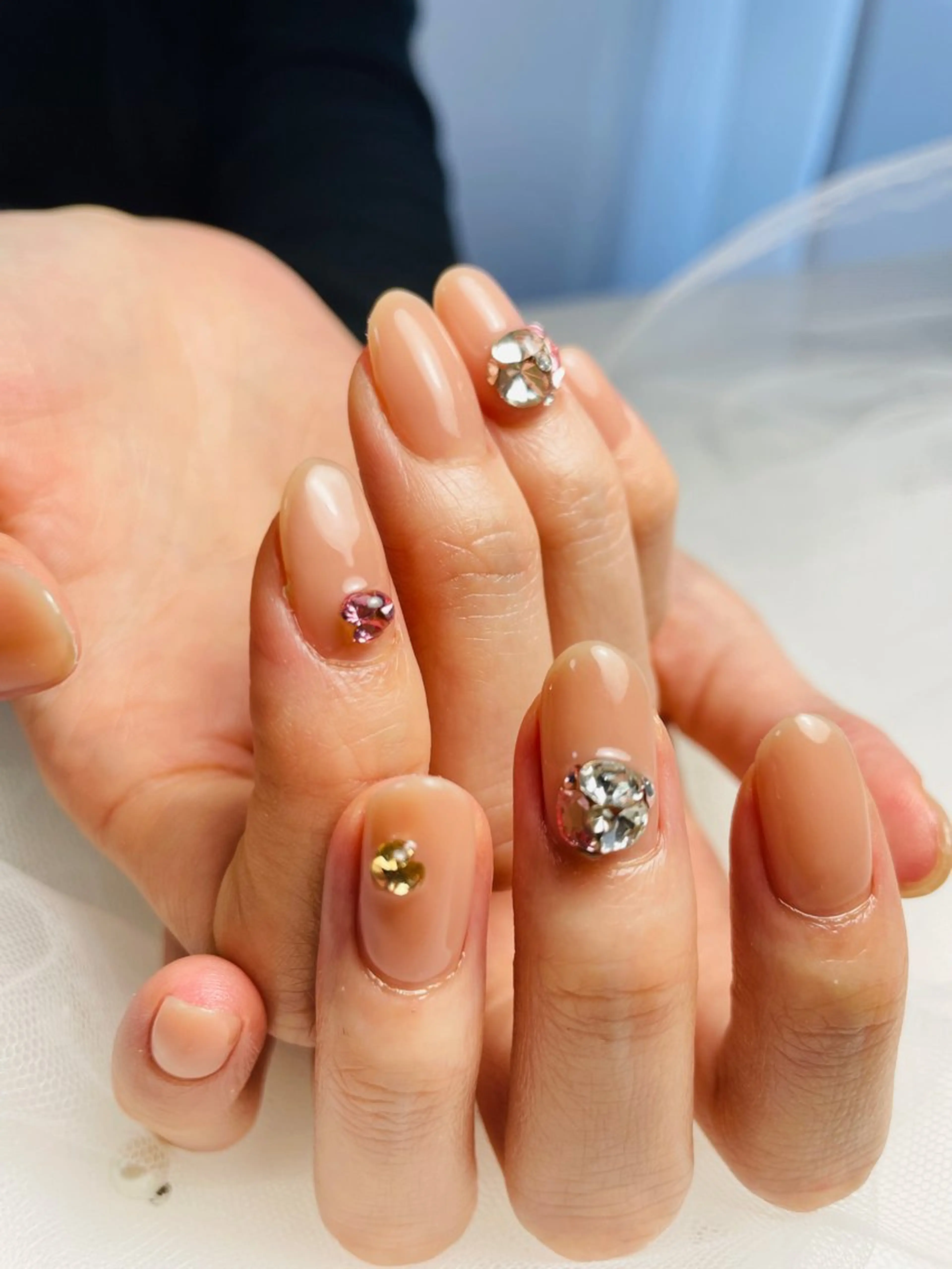 ネイル マグネットネイル ニュアンスネイル オフィスネイル ワンカラーネイル ピンク ハンドネイル Mnail _KKのネイルデザイン