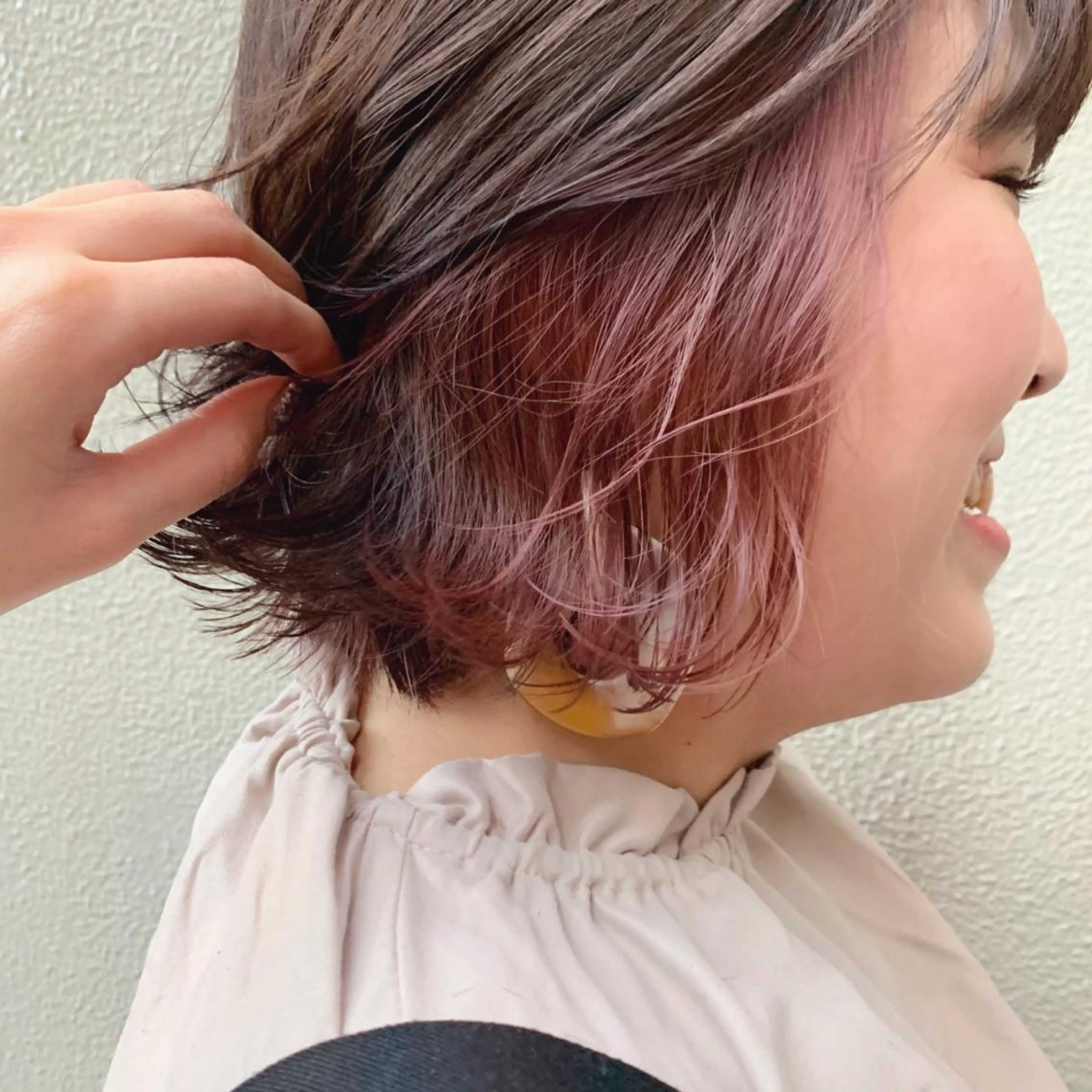 ミディアム ピンクラベンダー ヘアカラー トリートメント Jewel Box所属・髪質改善ストレート 特化⭐️杉本奈稀沙のヘアスタイル