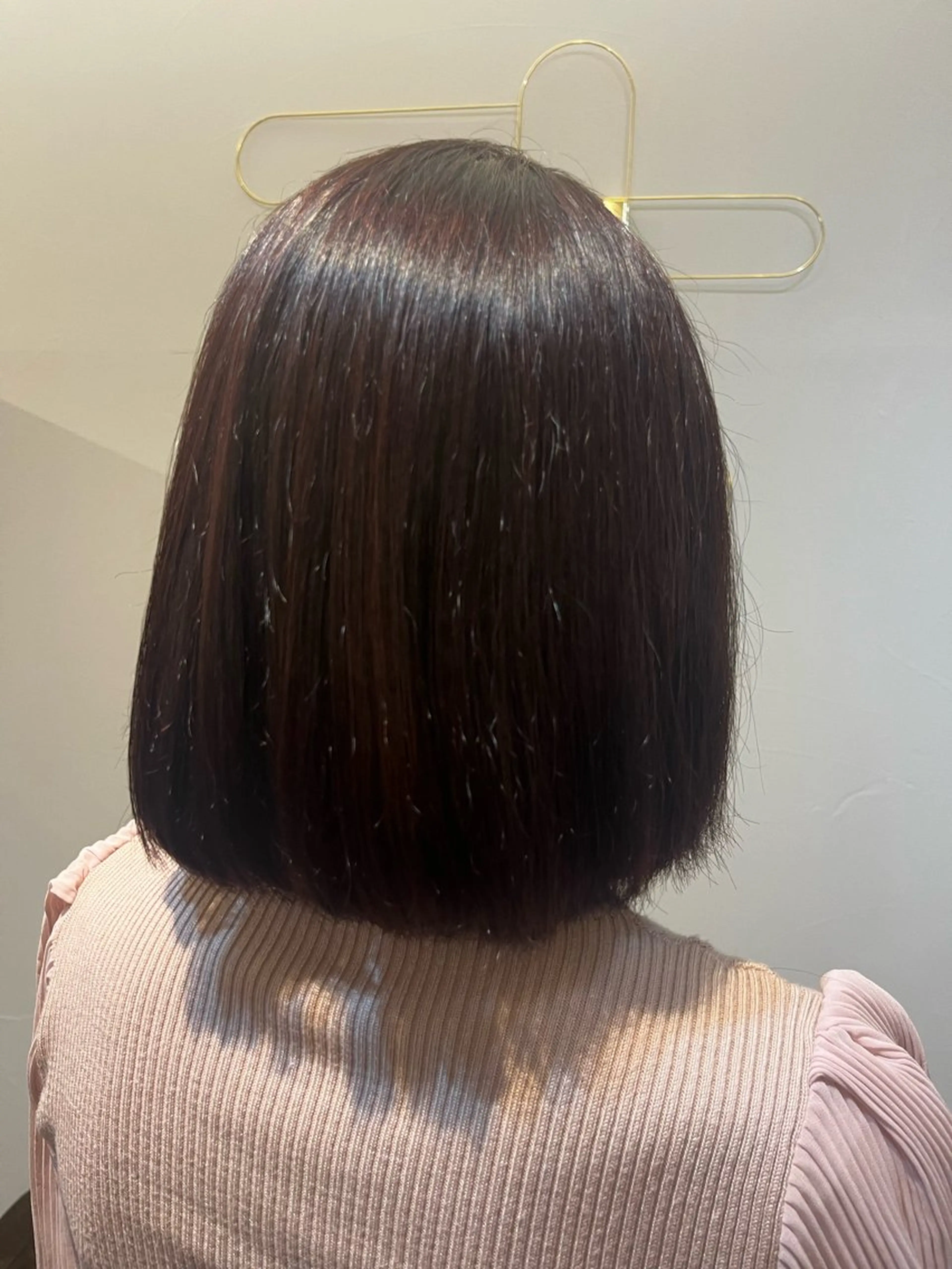ミディアム カラー 透明感カラー ピンクカラー 臺 佳連のヘアスタイル