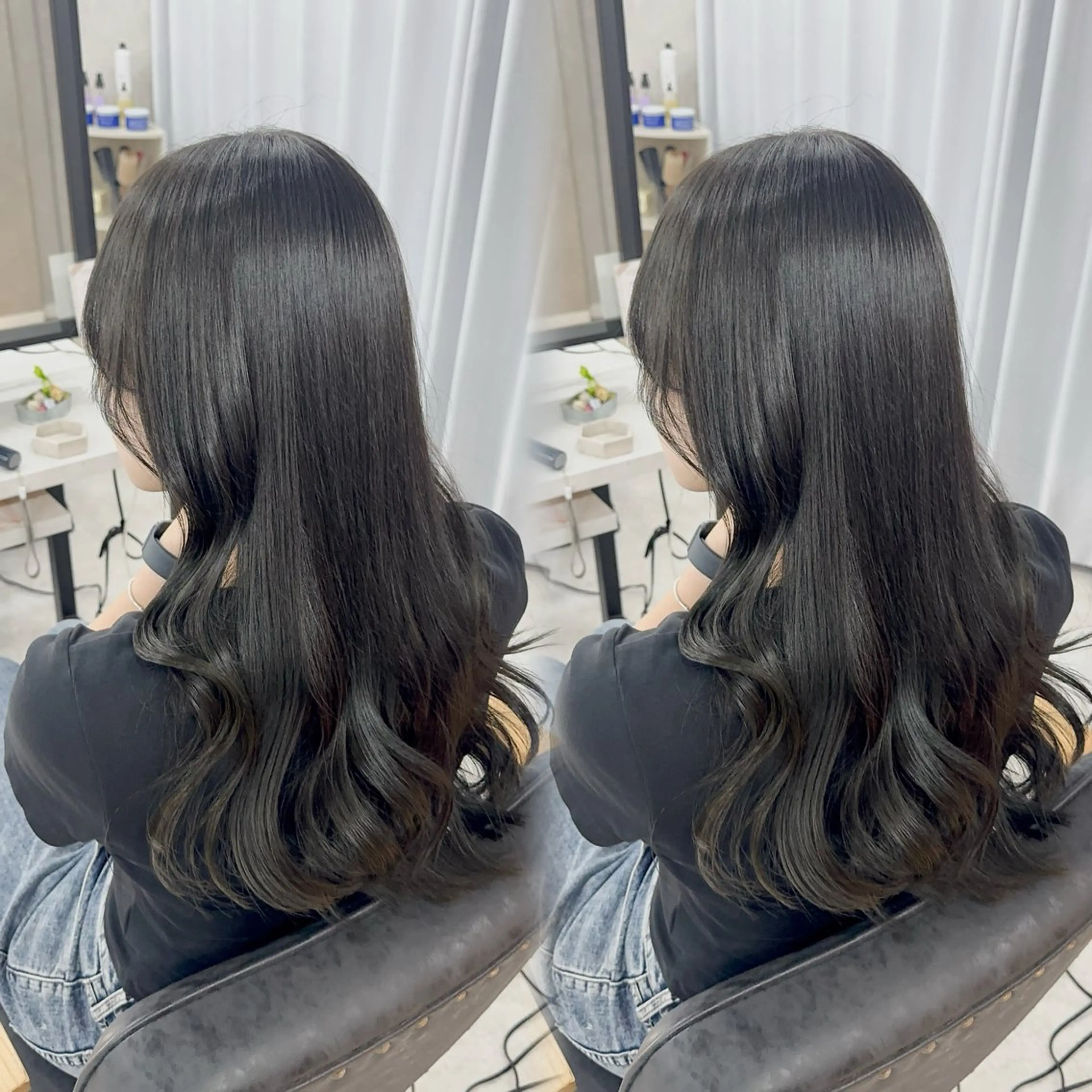 ロング カラー アッシュ アッシュブラウン ベージュカラー 黒髪 ブリーチ カット ヘアカラー トリートメント 赤み無し柔らかカラー 【梅田】madokaのヘアスタイル