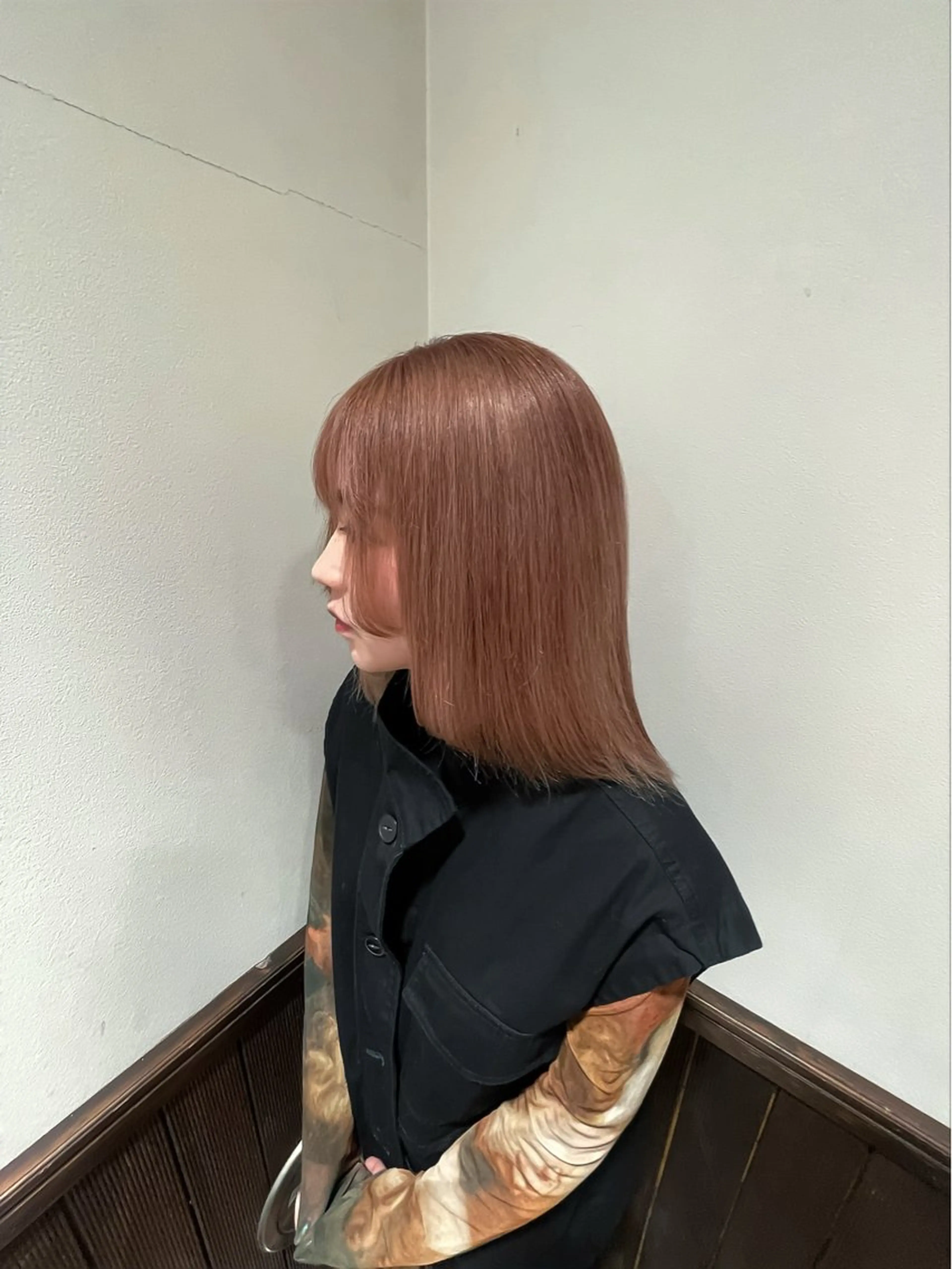 ミディアム ヘアカラー 杉山 亜未のヘアスタイル