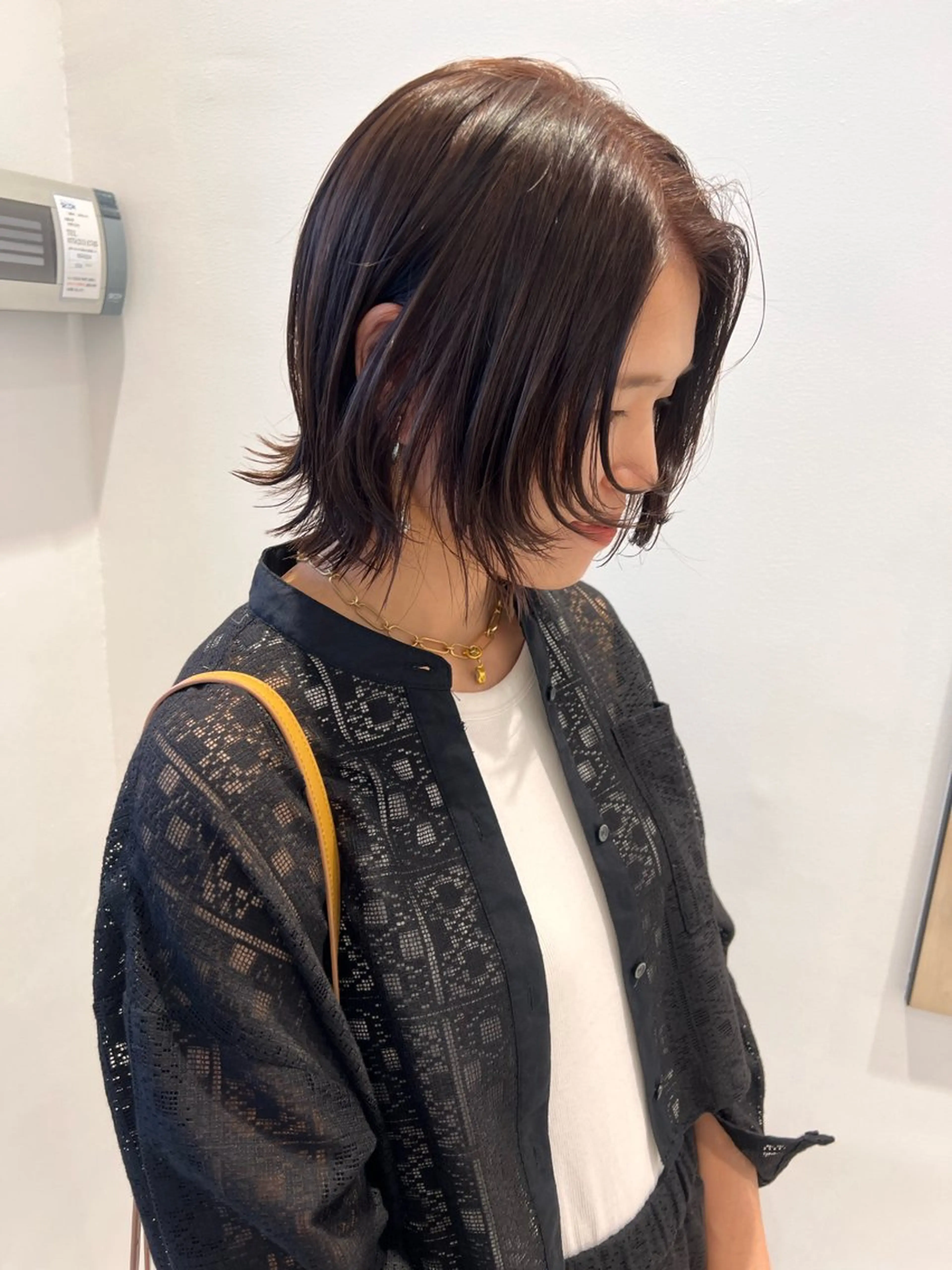 ミディアム 顔まわりレイヤー レイヤーカット レイヤー:透けカラー :髪質改善🌼✨のヘアスタイル