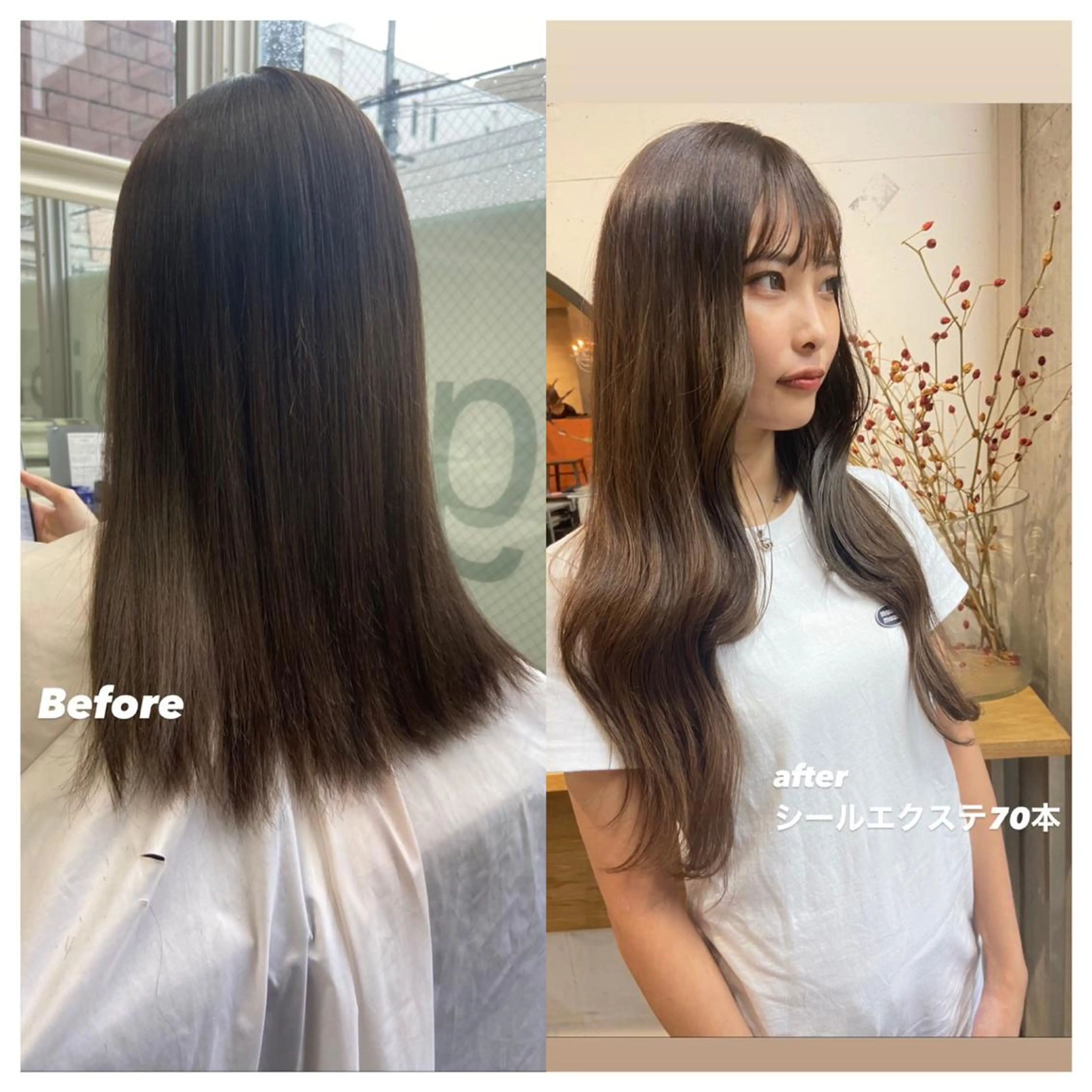 セミロング 🎀taro ブリーチなしカラーのヘアスタイル