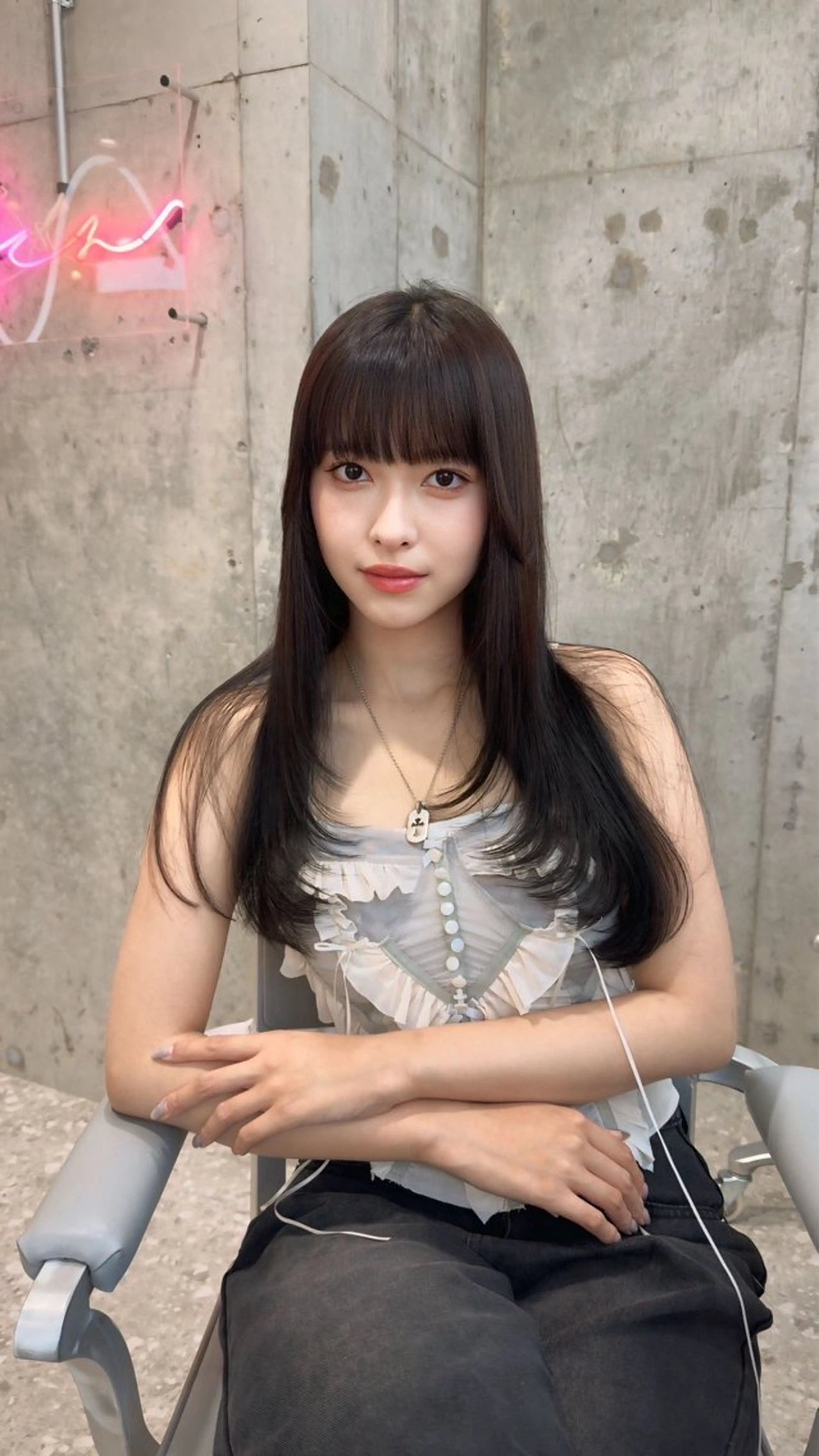 ロング 顔まわりレイヤー レイヤーカット カット ヘアカラー トリートメント 新宿/韓国レイヤー/ 顔周りカット松本美晴のヘアスタイル