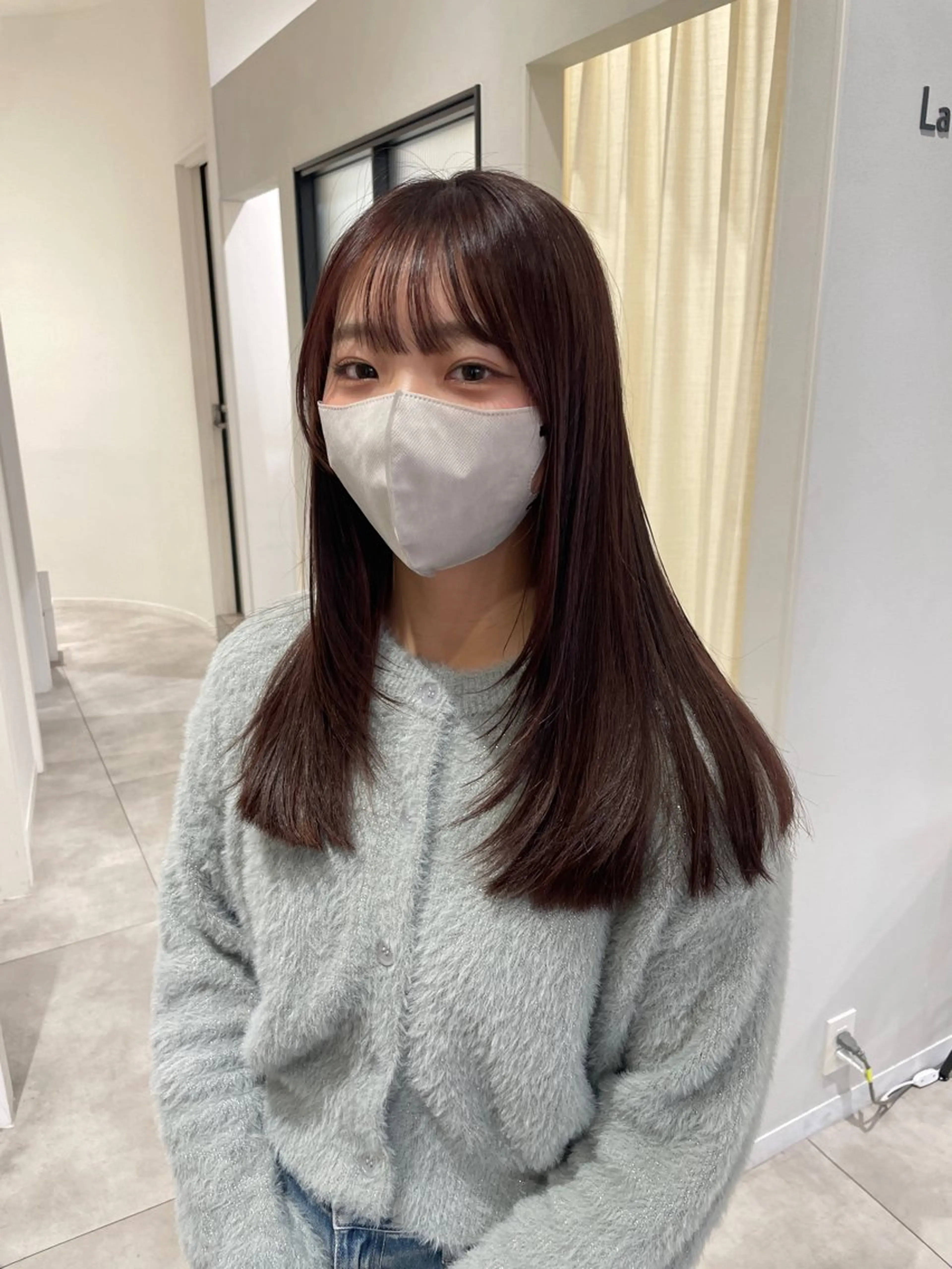 ミディアム 顔まわりレイヤー 顔周りカット レイヤーカット MASHU abeno店所属・アサカ /フェイスレイヤーのヘアスタイル